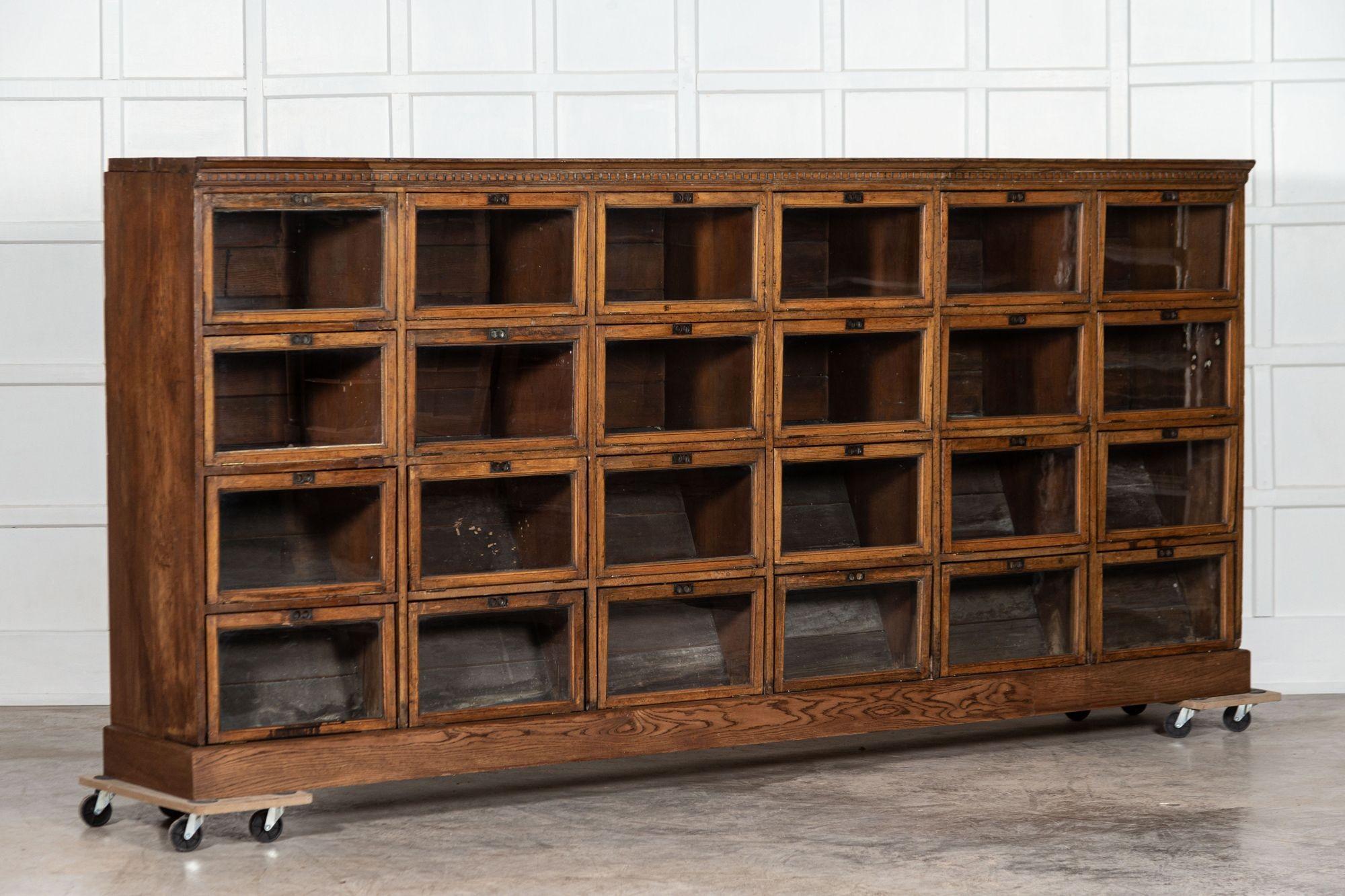 Monumental English Oak Barristers Bookcase Cabinet 2