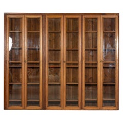 Monumental English Oak Glazed Haberdashery Cabinet