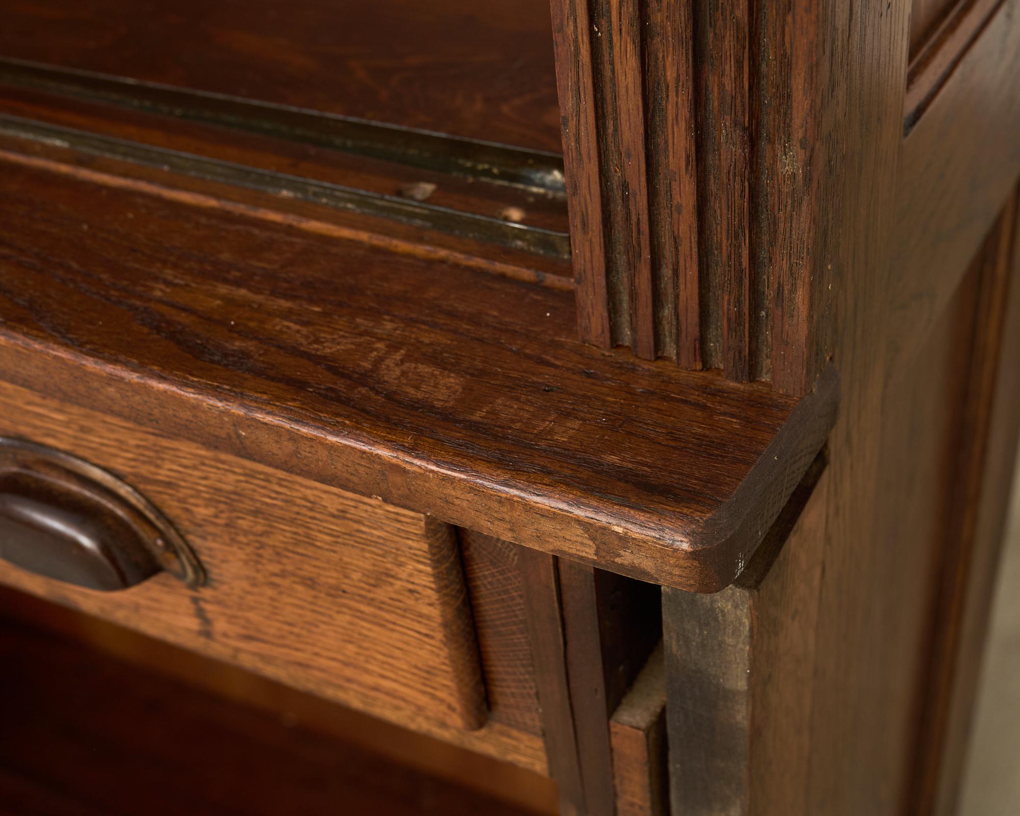 Monumental English Oak Haberdashery Display Bookcase Cabinet 18 ft. 8