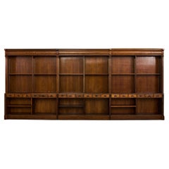 Monumental English Oak Haberdashery Display Bookcase Cabinet 18 ft.