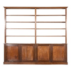 Monumental English Oak Library Bookcase