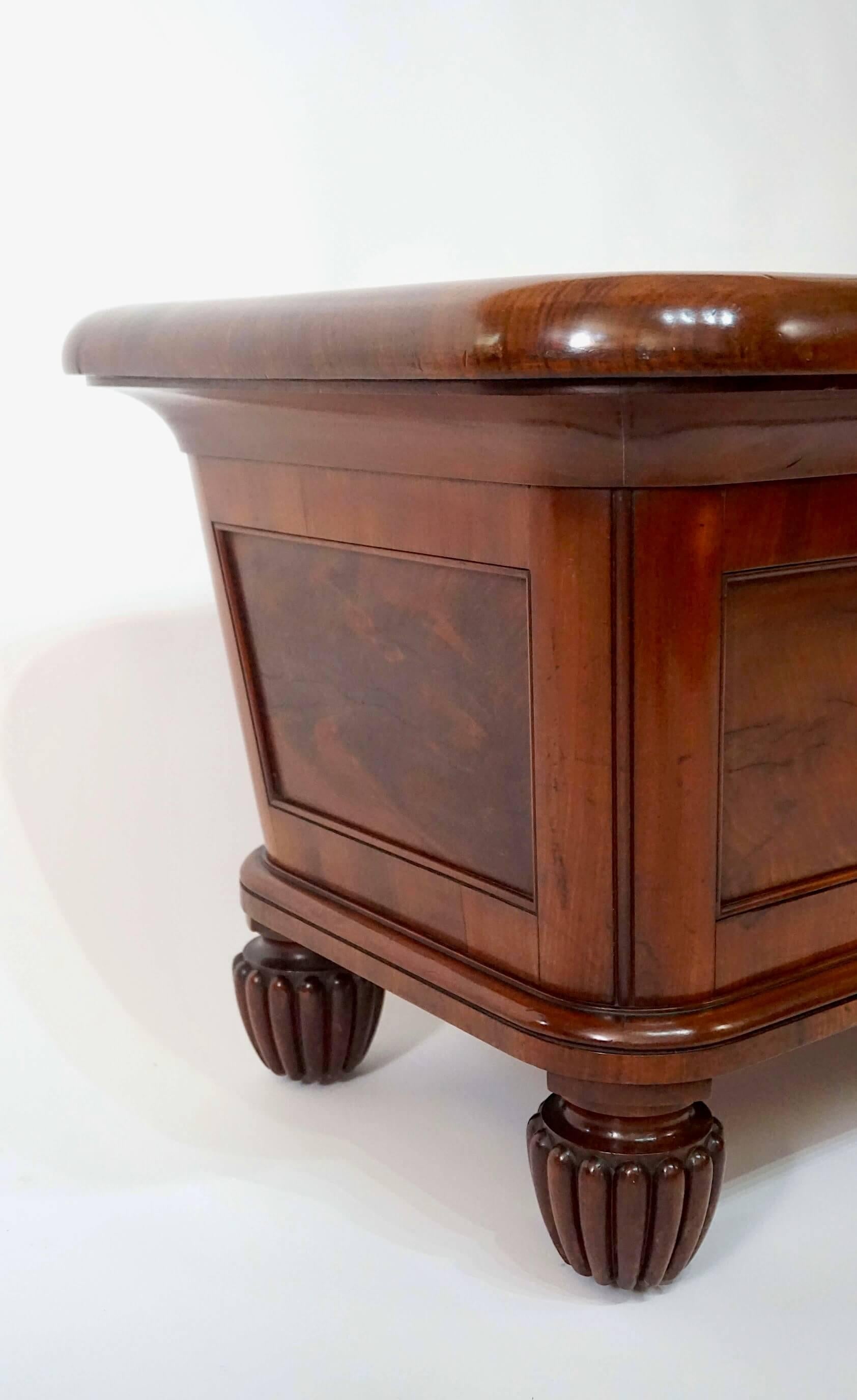 Brass Monumental English Regency Mahogany Champagne Cooler or Log Bin, circa 1830 For Sale