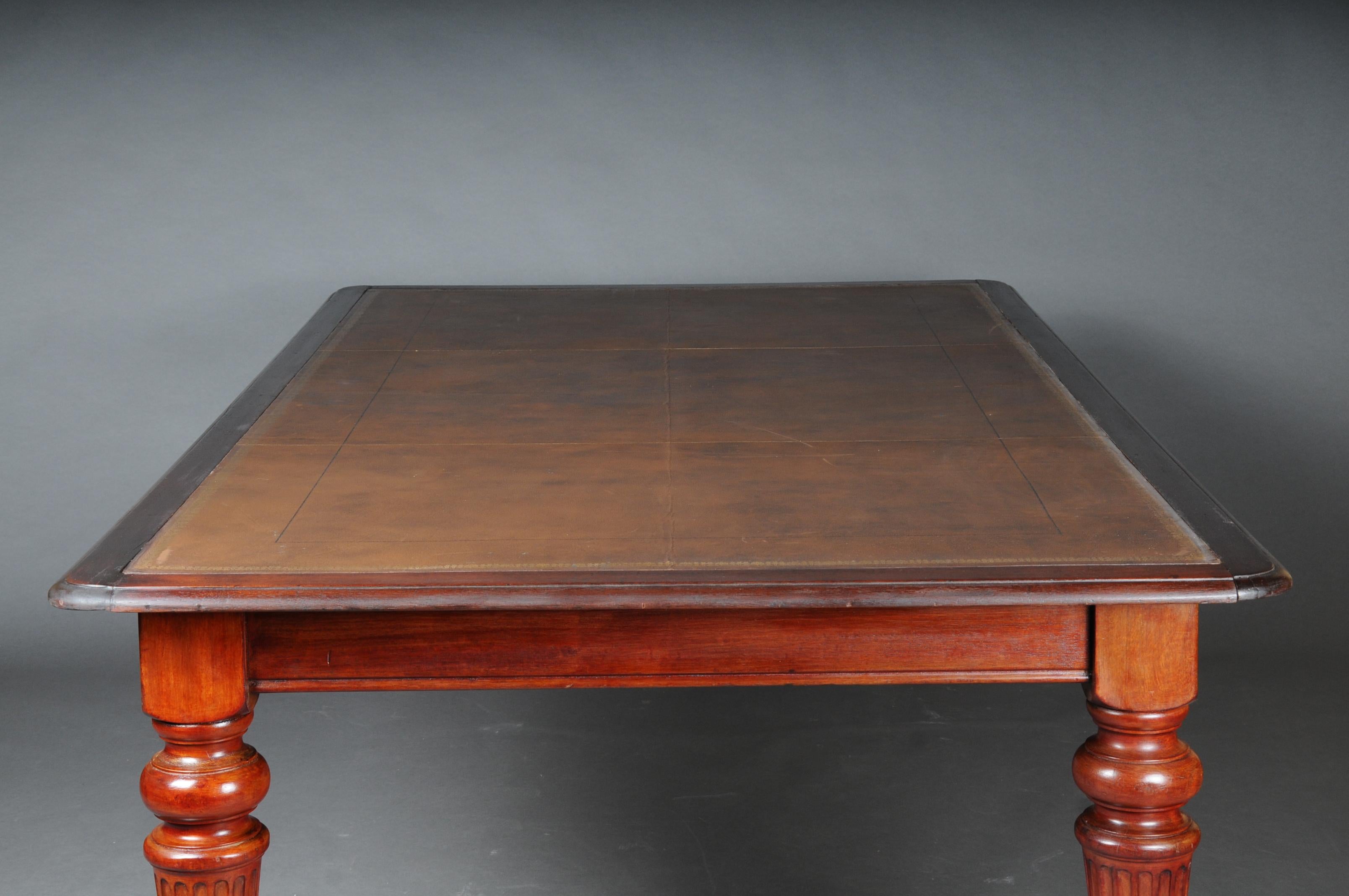 Monumental English Table or Partner Desk or Desk, 19th Century 5