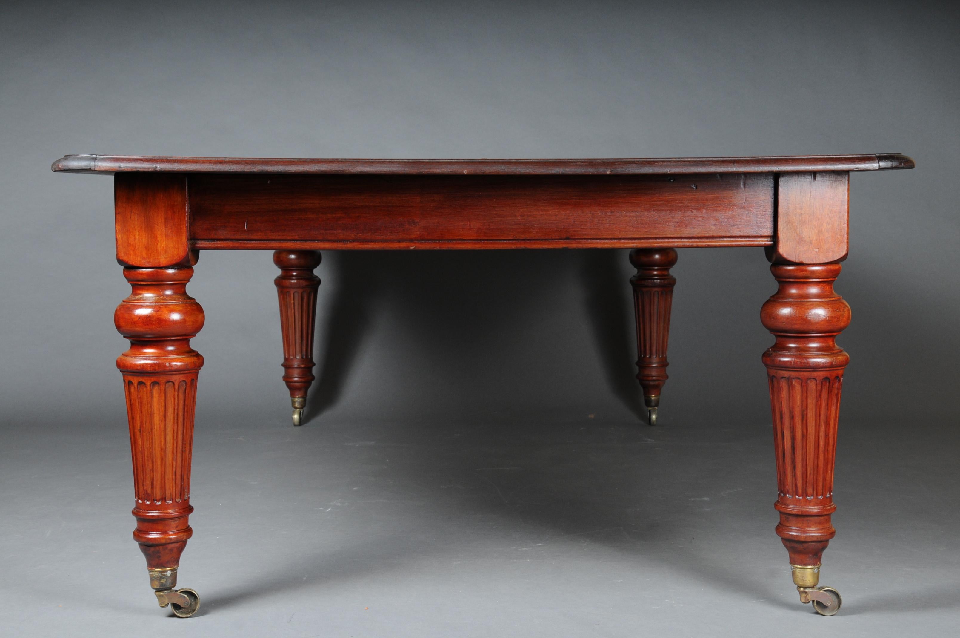 Monumental English Table or Partner Desk or Desk, 19th Century 6