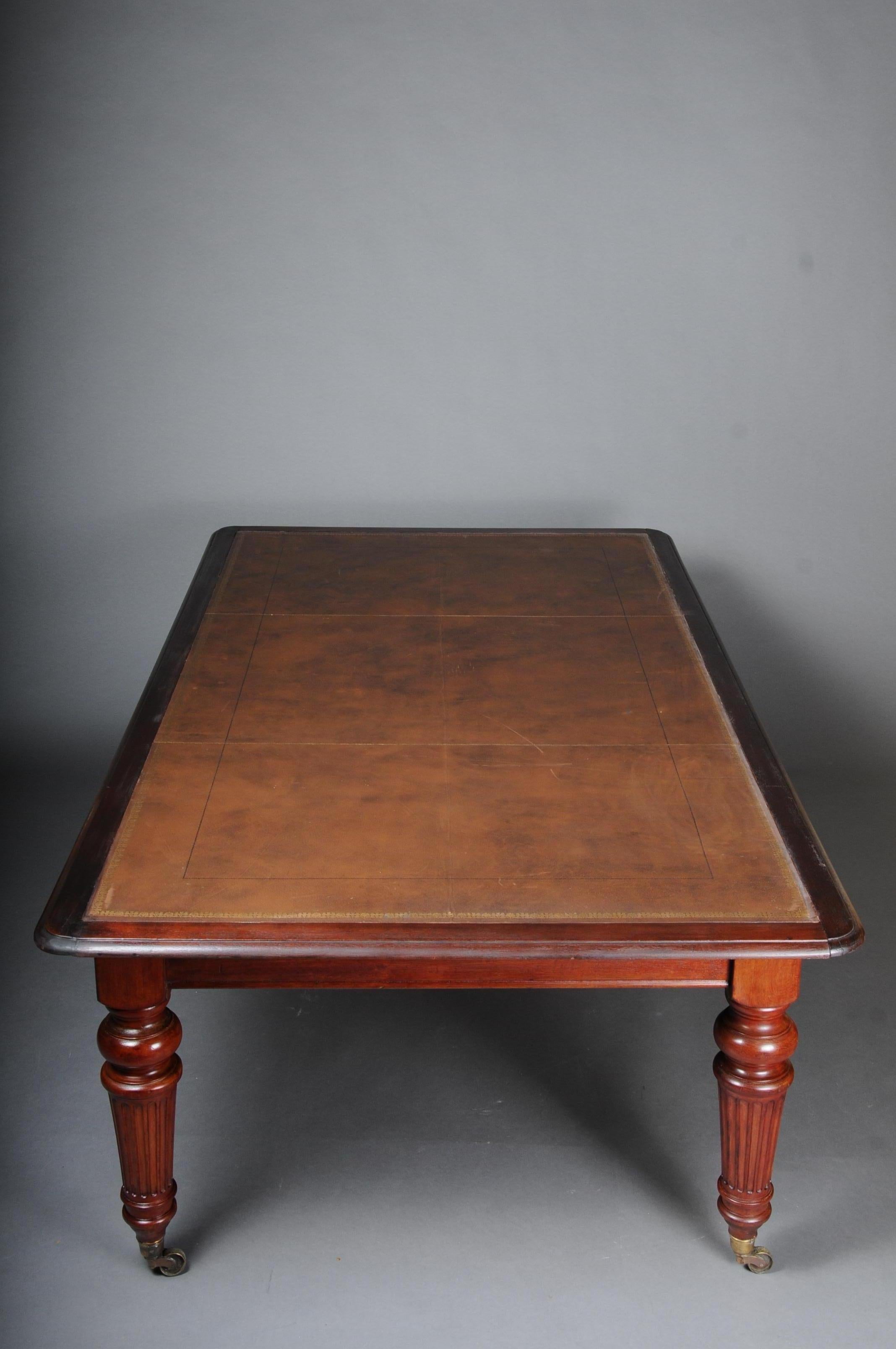 Monumental English Table or Partner Desk or Desk, 19th Century 7
