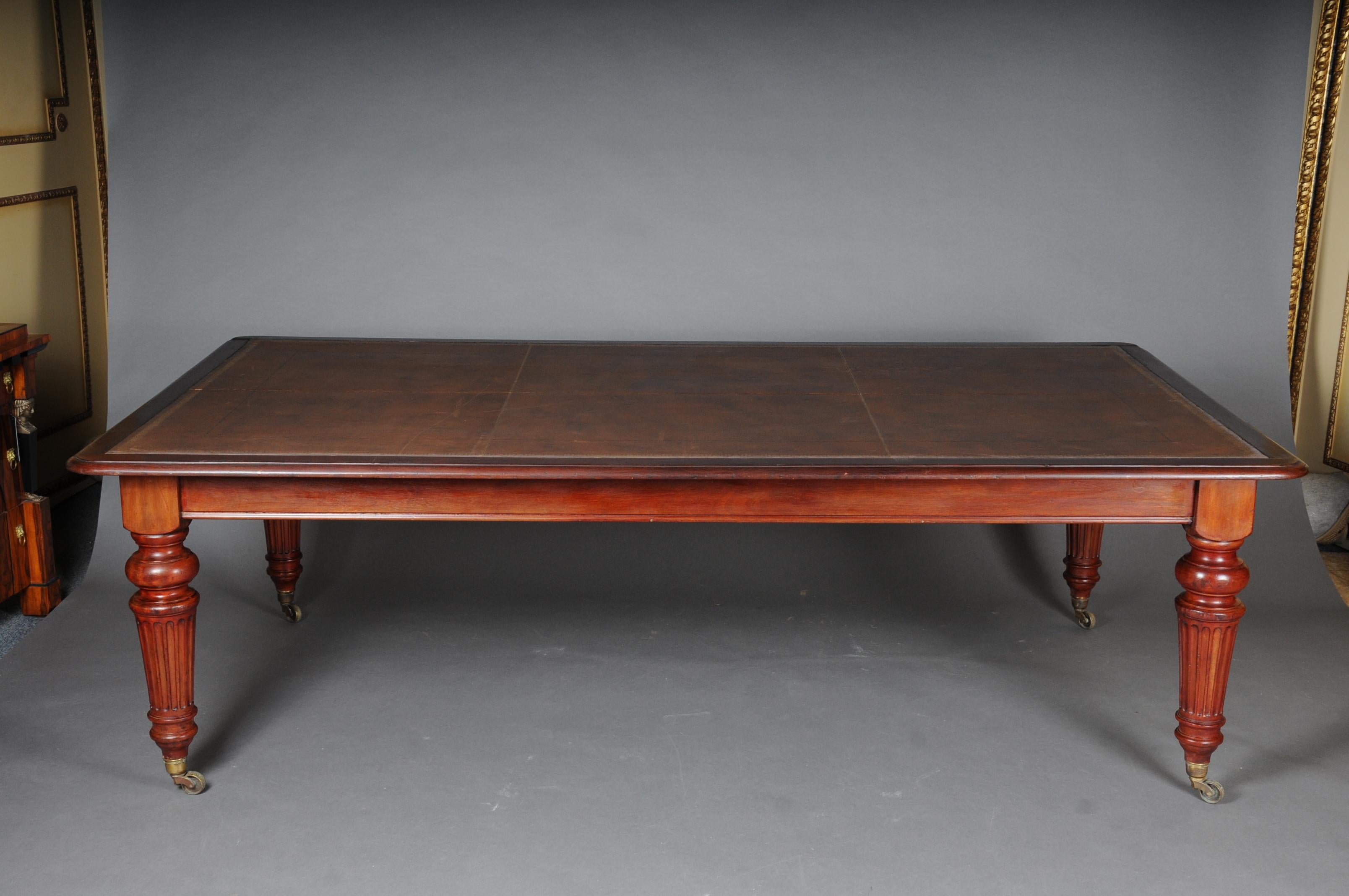 Monumental English Table or Partner Desk or Desk, 19th Century 8