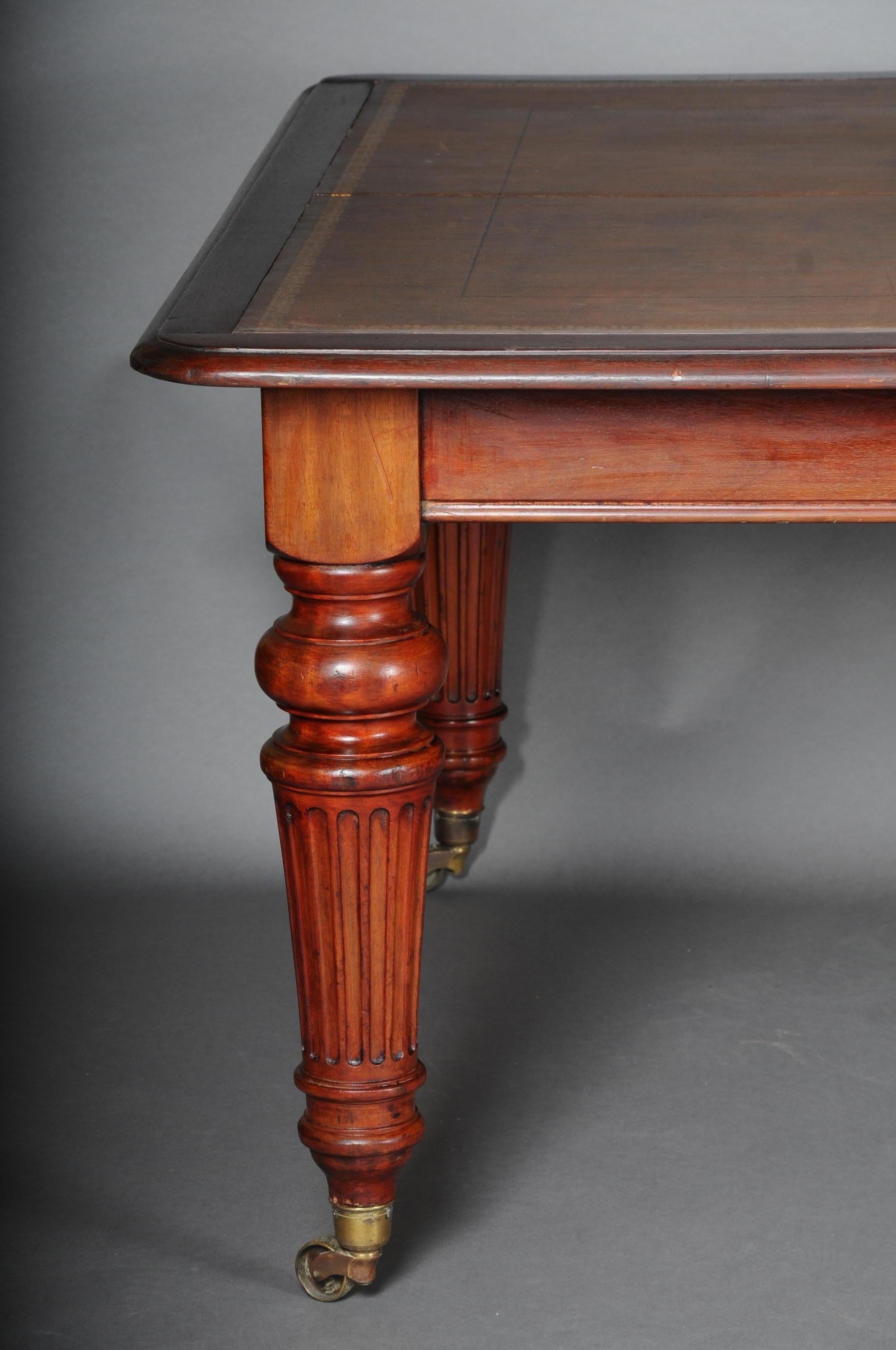 Monumental English Table or Partner Desk or Desk, 19th Century 9