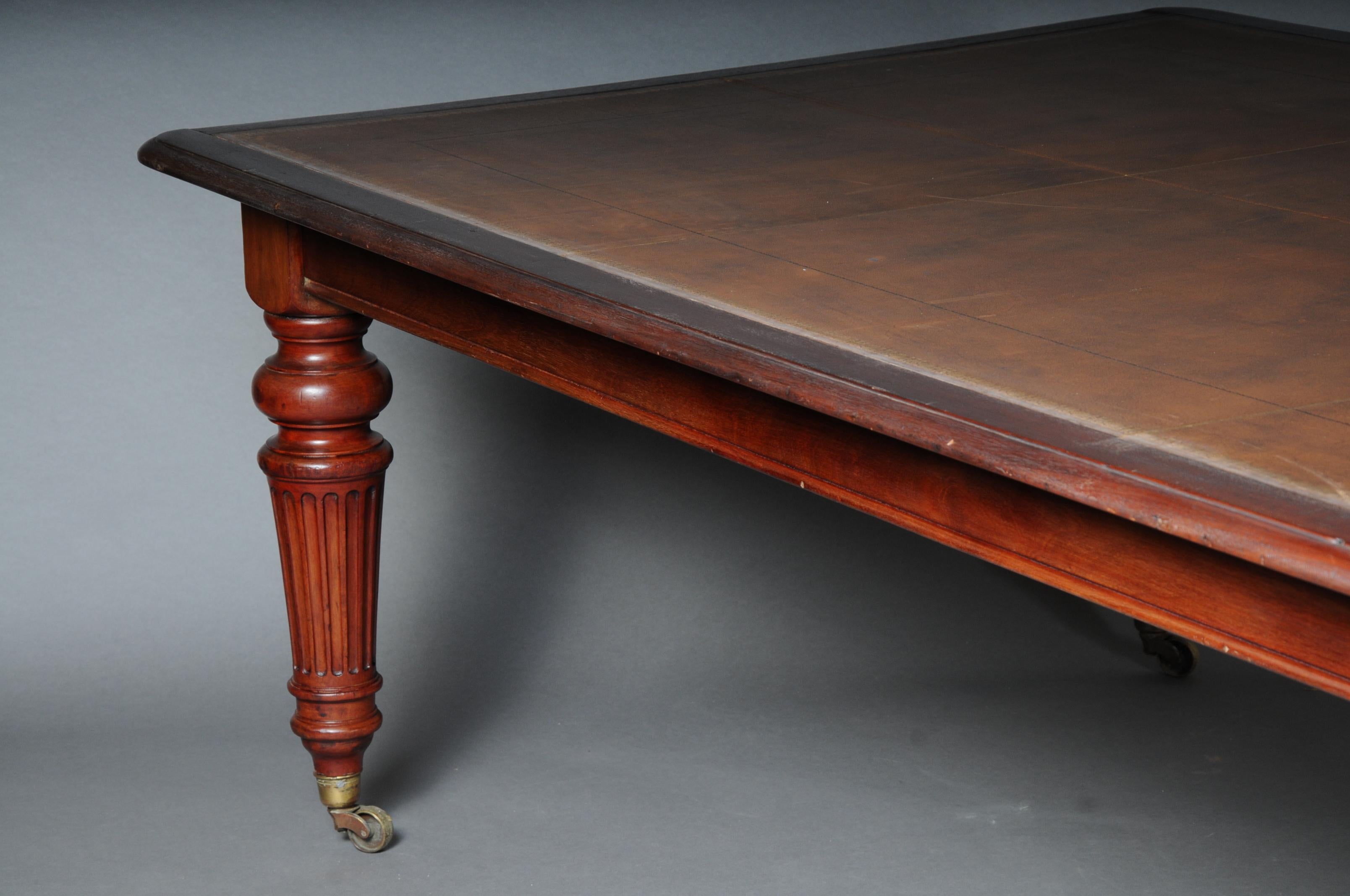 Victorian Monumental English Table or Partner Desk or Desk, 19th Century