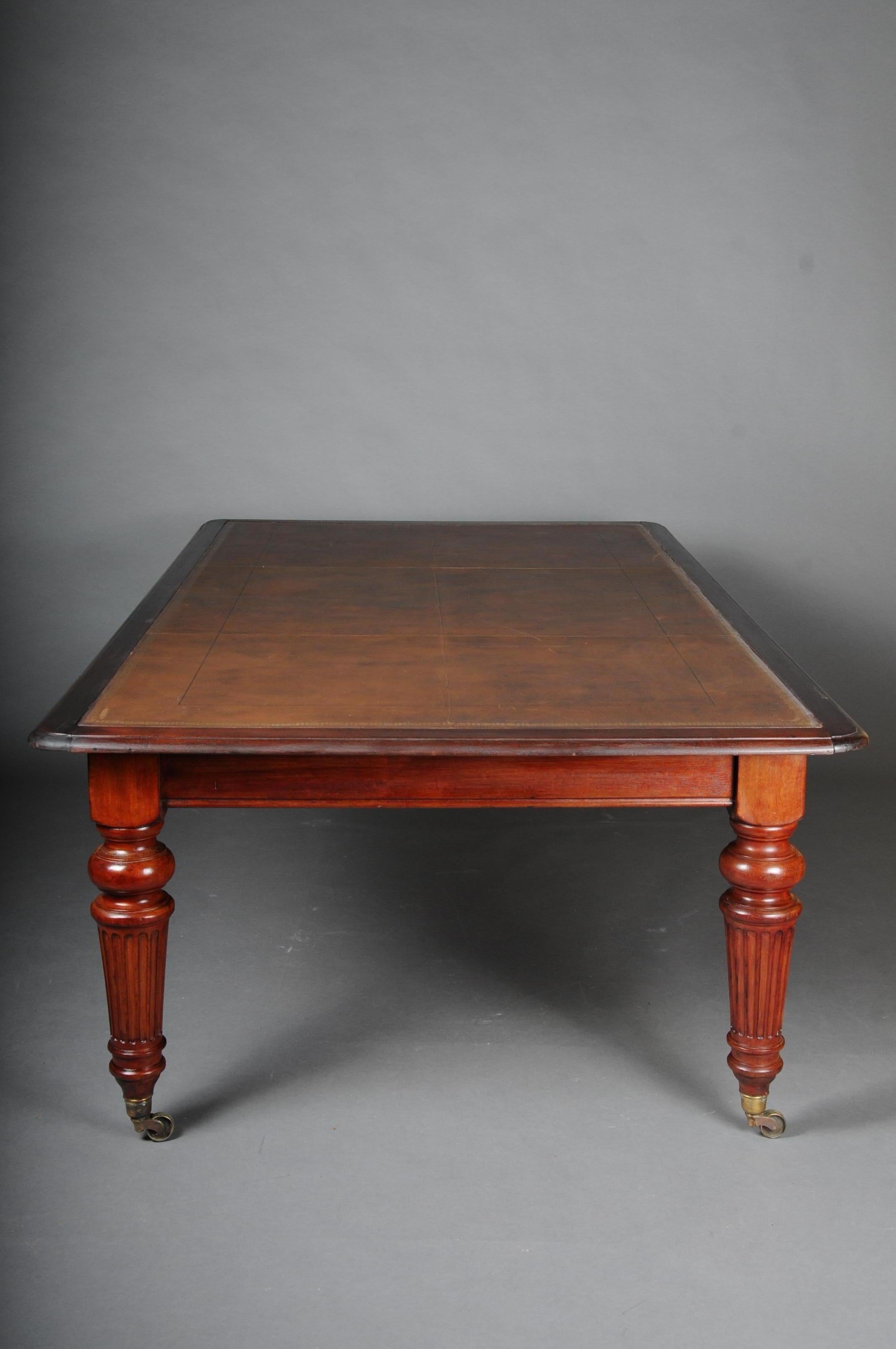 Monumental English Table or Partner Desk or Desk, 19th Century 4