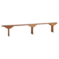 Used Monumental Engraved Wood Bench from Santa Maria Novella Basilica, Italy