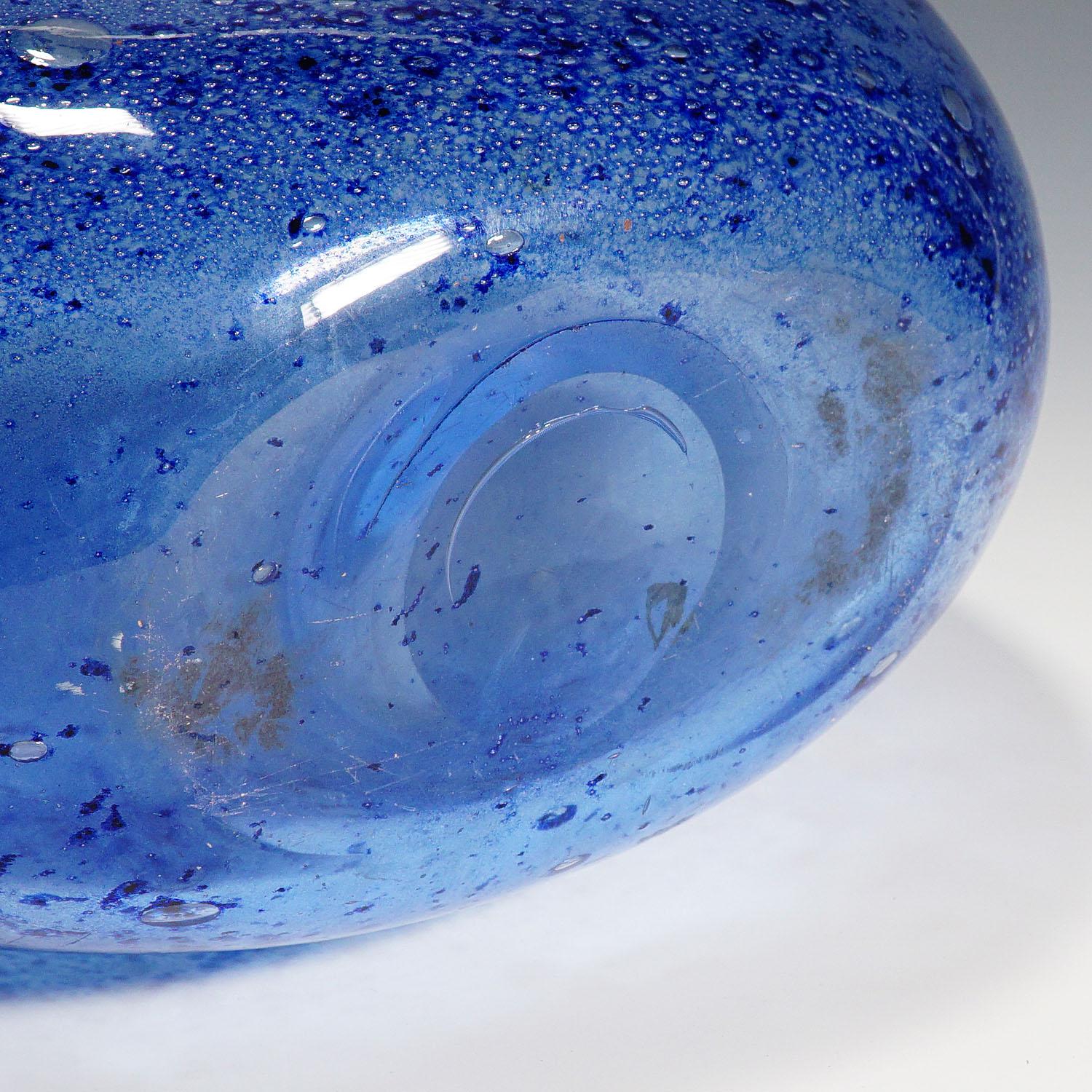 Art Glass Monumental Ercole Barovier, Barovier & Toso Efeso Blue Vase, 1964 For Sale