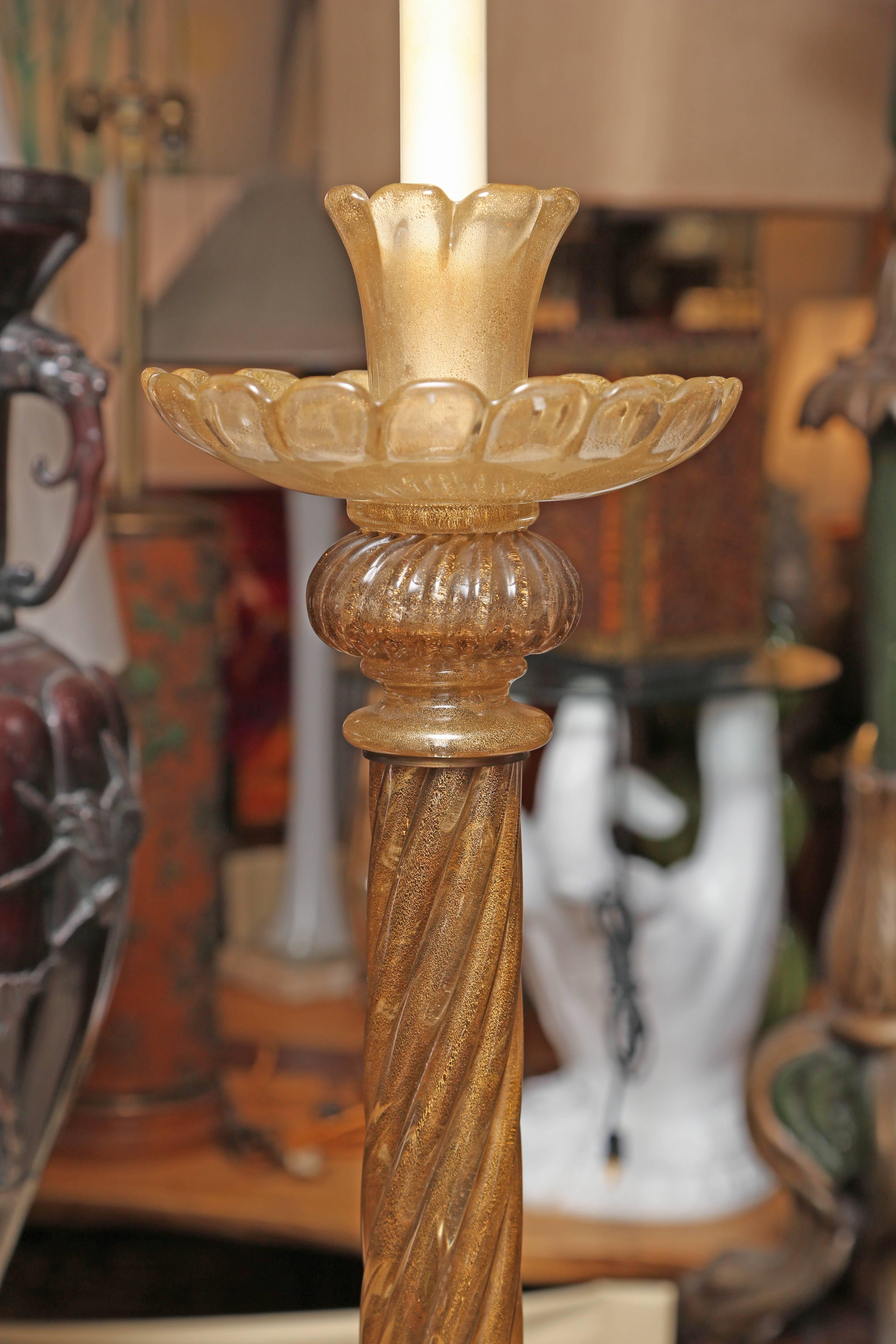 Mid-Century Modern Monumental Ercole Barovier Midcentury Venetian Candlestick Lamp