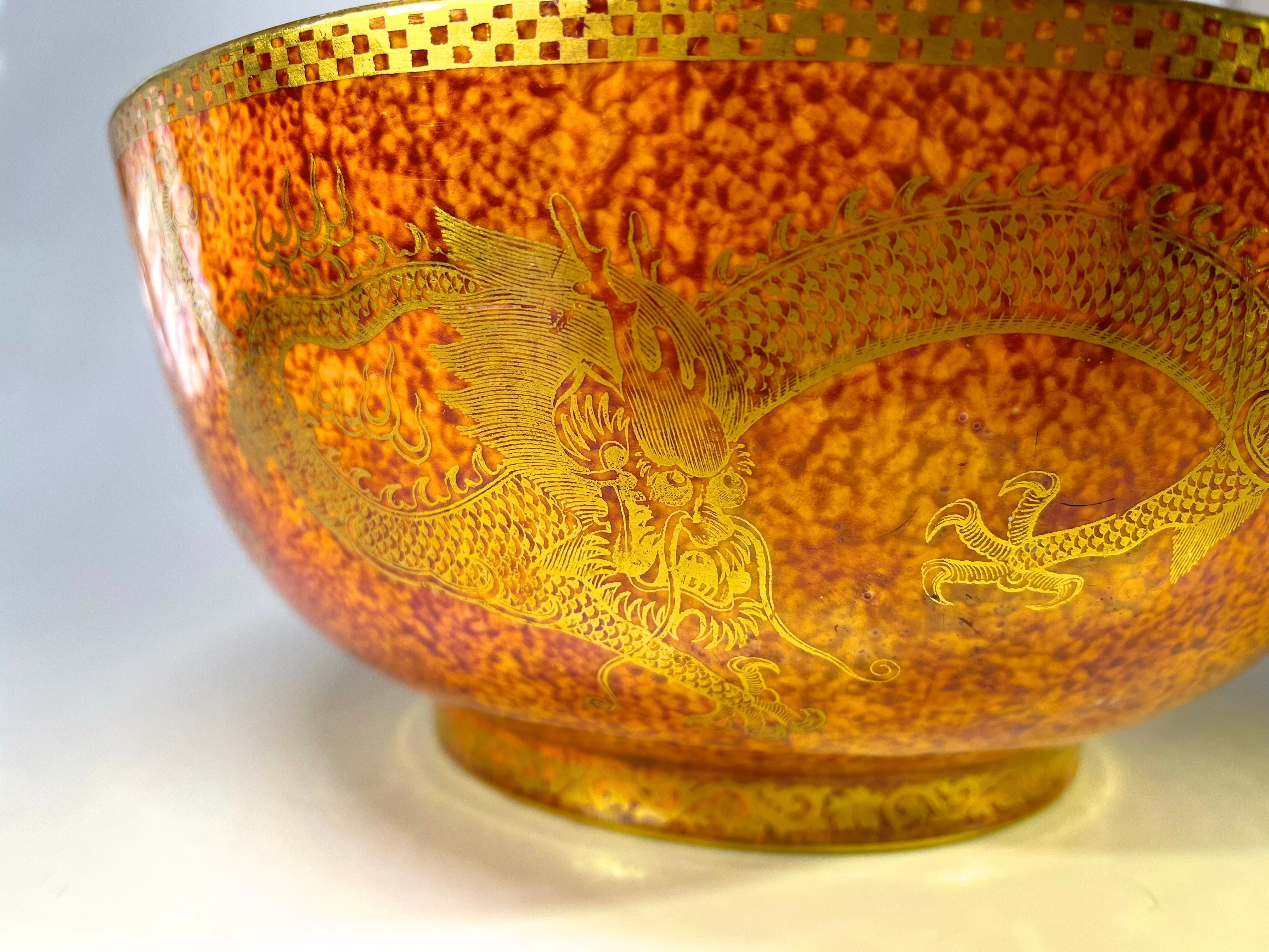 Monumental Fairyland Lustre Dragon Bowl Daisy Makeig-Jones for Wedgwood, c1925 In Fair Condition In Rothley, Leicestershire