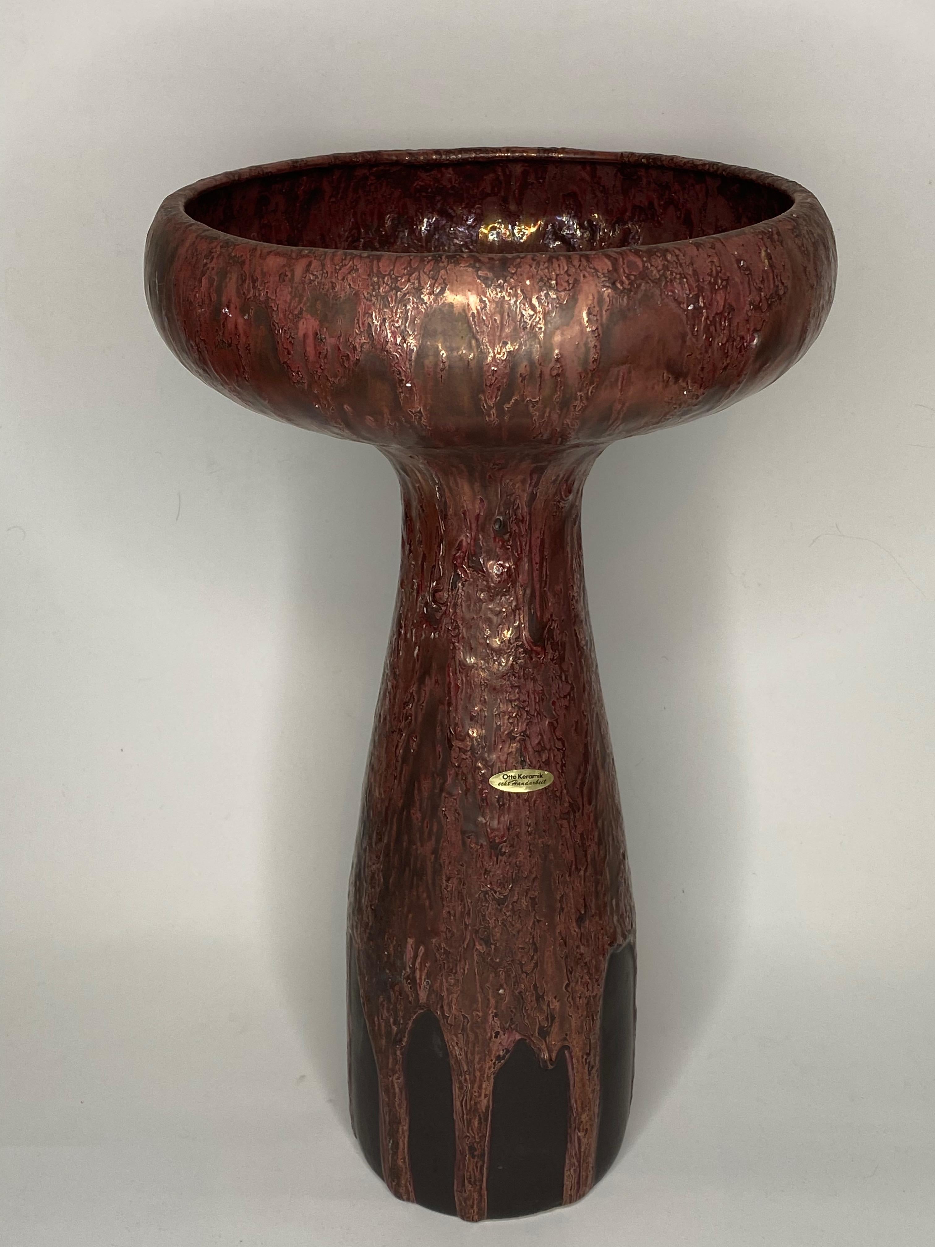 Vaso da terra Monumental Fat Lava Metallic Midcentury by Otto Keramik Ceramic 1960s in vendita 5