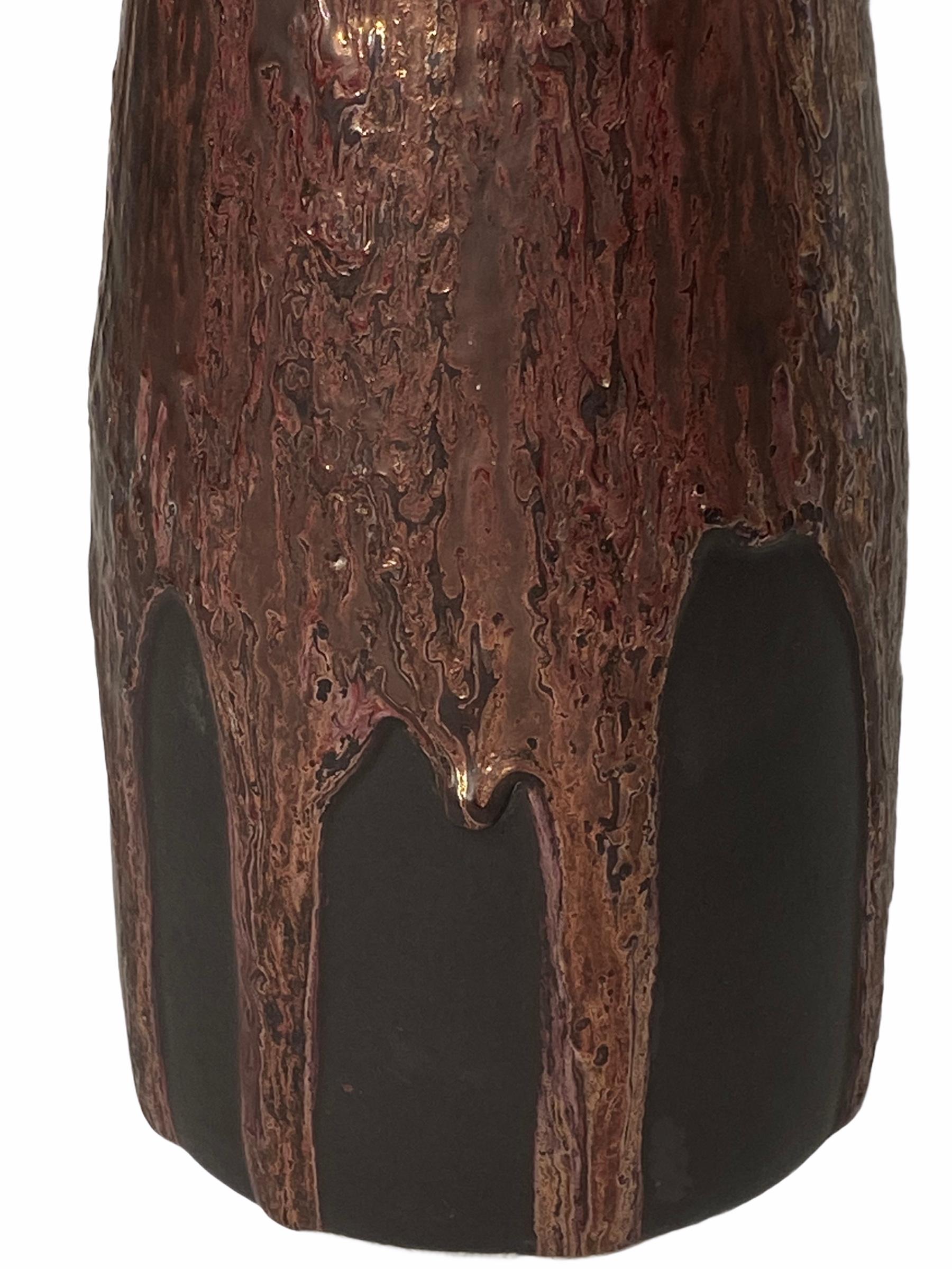 Vaso da terra Monumental Fat Lava Metallic Midcentury by Otto Keramik Ceramic 1960s in vendita 7
