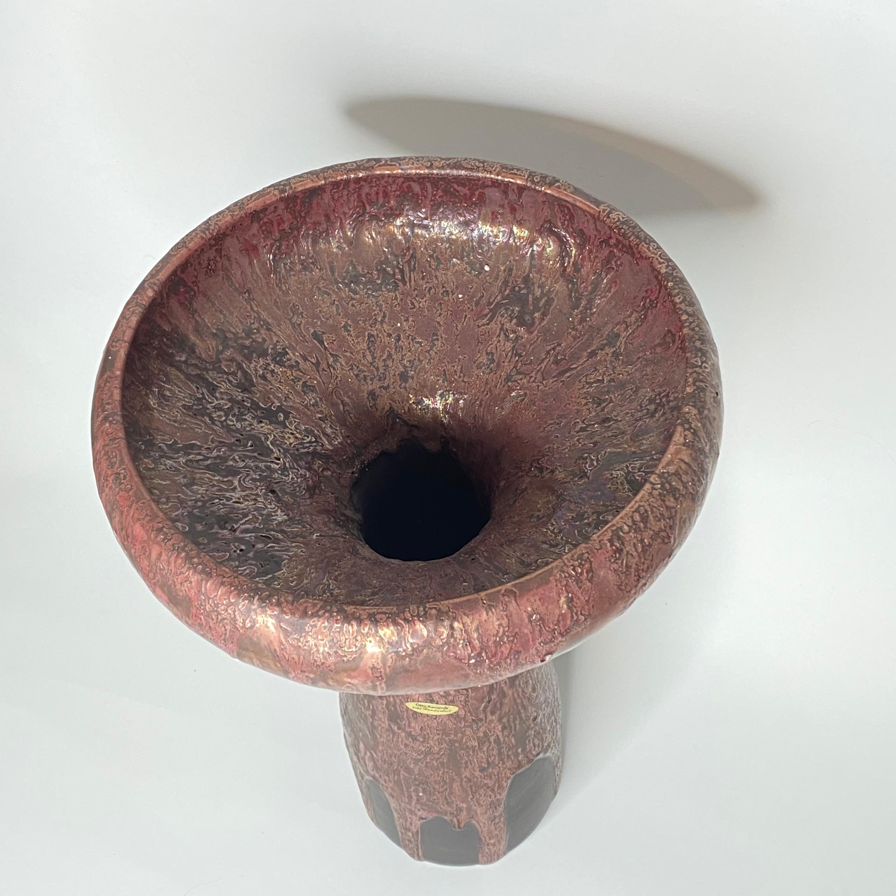 Vaso da terra Monumental Fat Lava Metallic Midcentury by Otto Keramik Ceramic 1960s in vendita 2