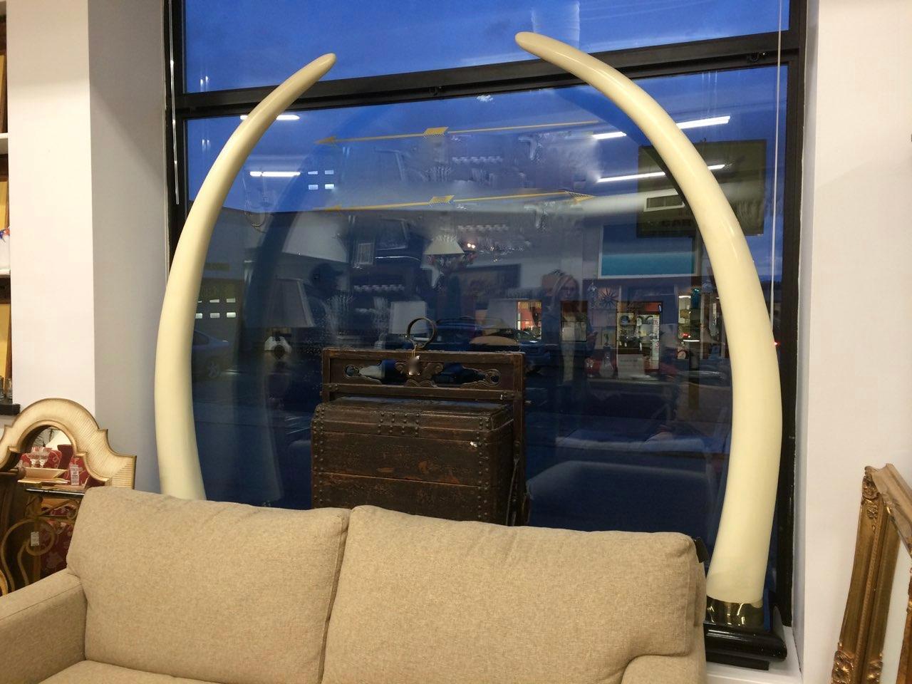 Unknown Mid Century Modern Monumental Faux Tusks