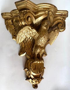 Monumental Federal Eagle Themed Gilt Wall Bracket American Circa 1825
