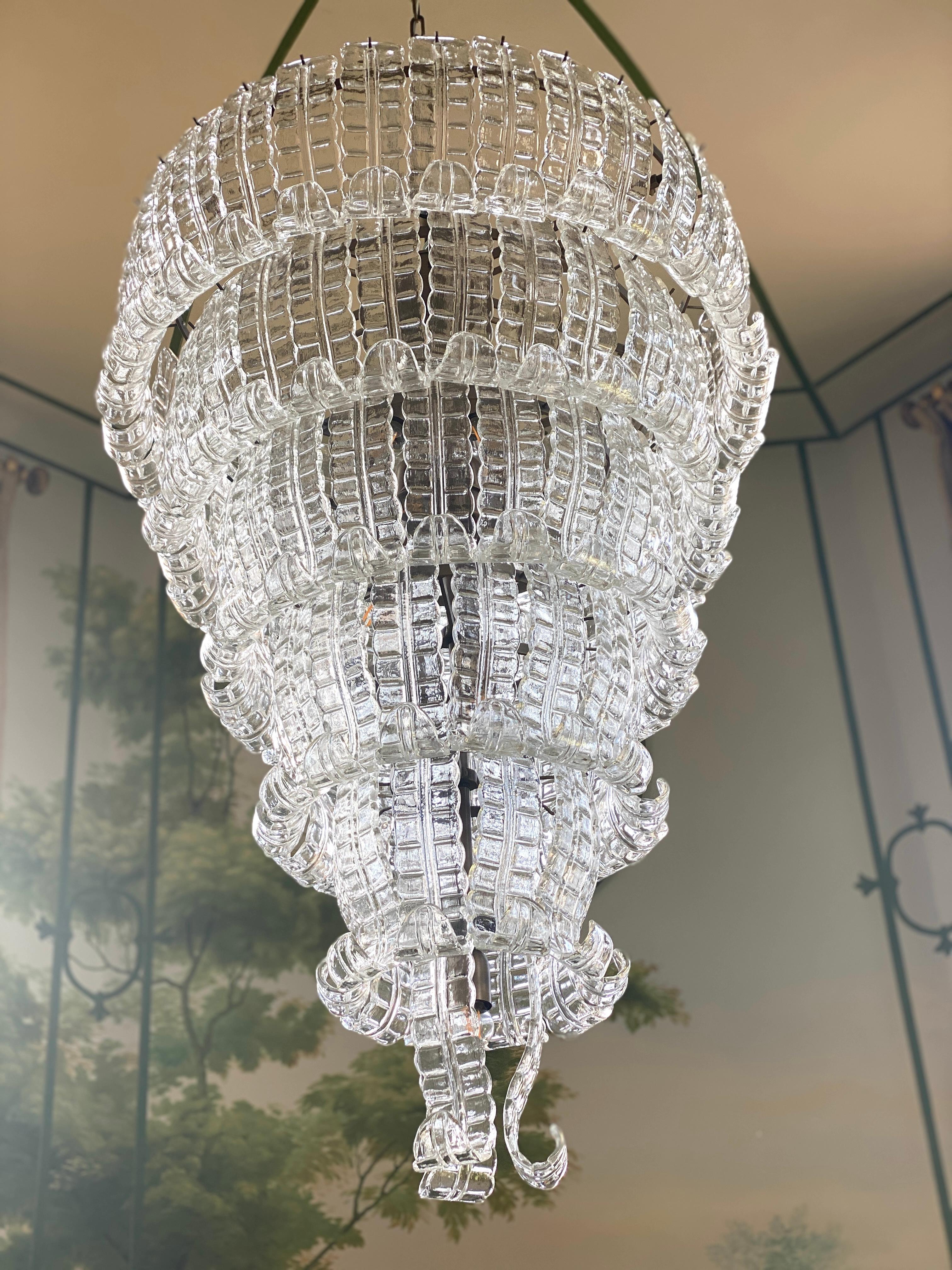 Monumental Felci Murano Glass Chandelier For Sale 12