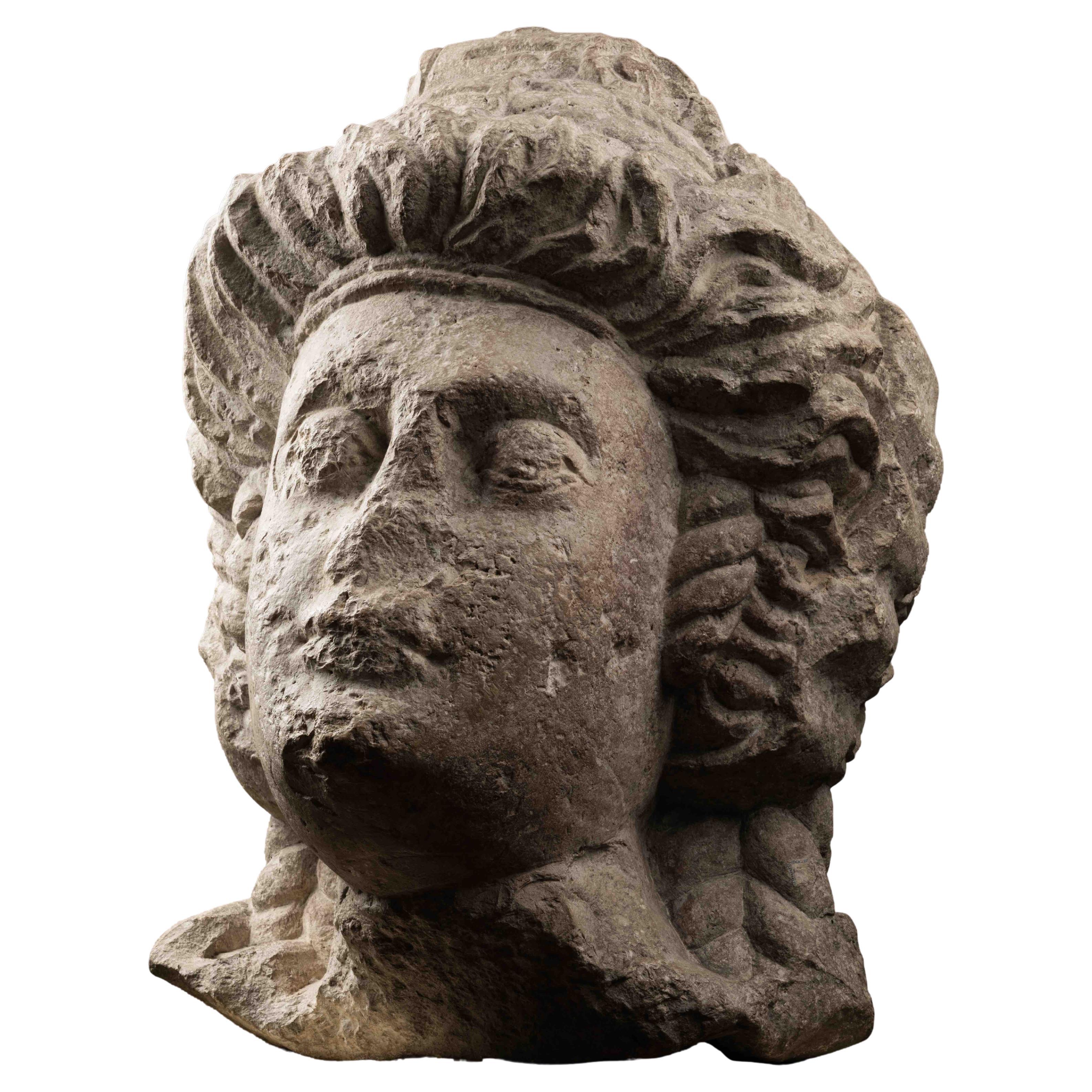 Monumental Feminine Head - Roman Empire - 3rd-4th Century Ad