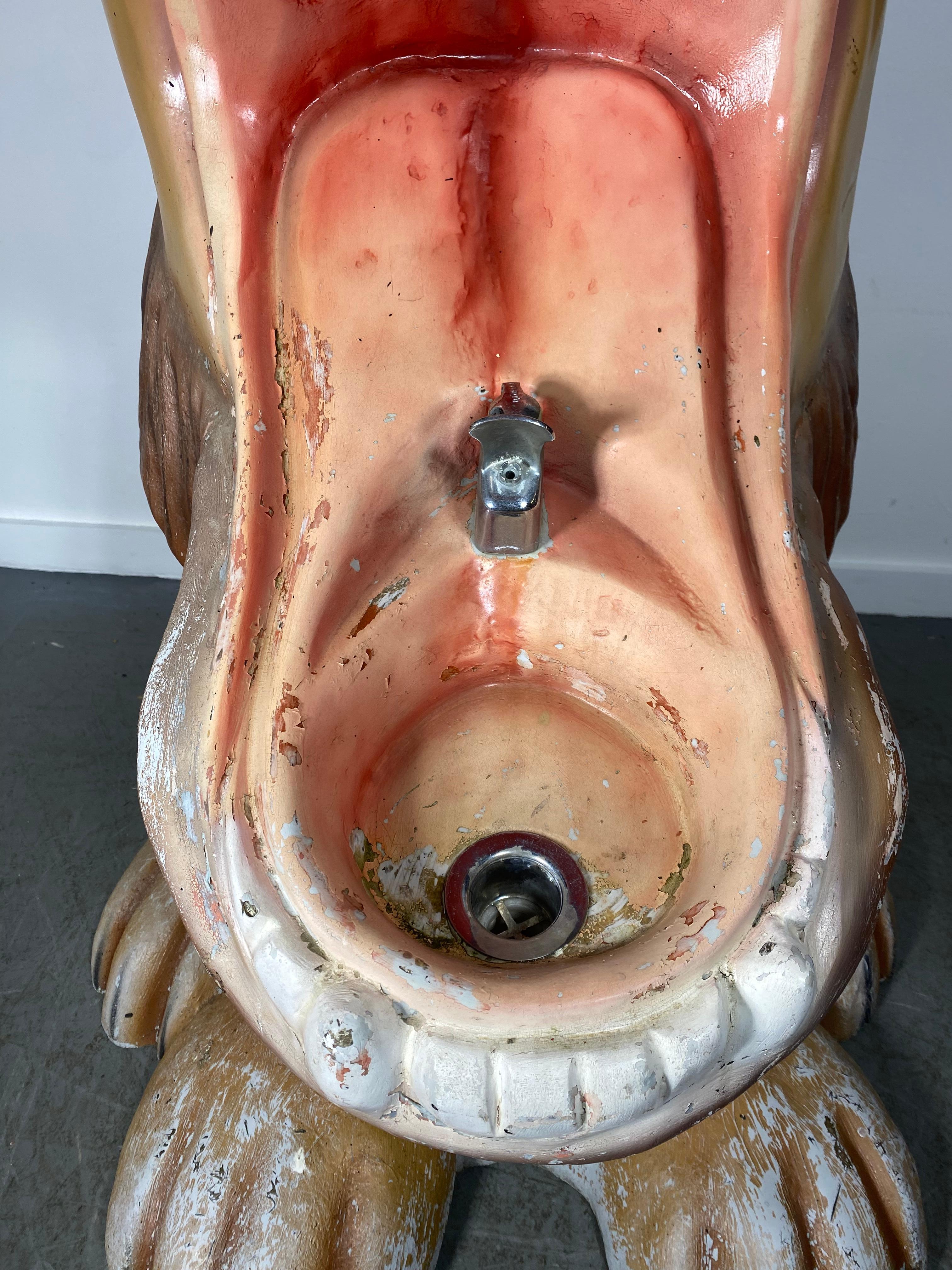 Molded Monumental Fiberglass Lion Sculpture Drinking Fountain mFG. by F.A.S.T Corp For Sale