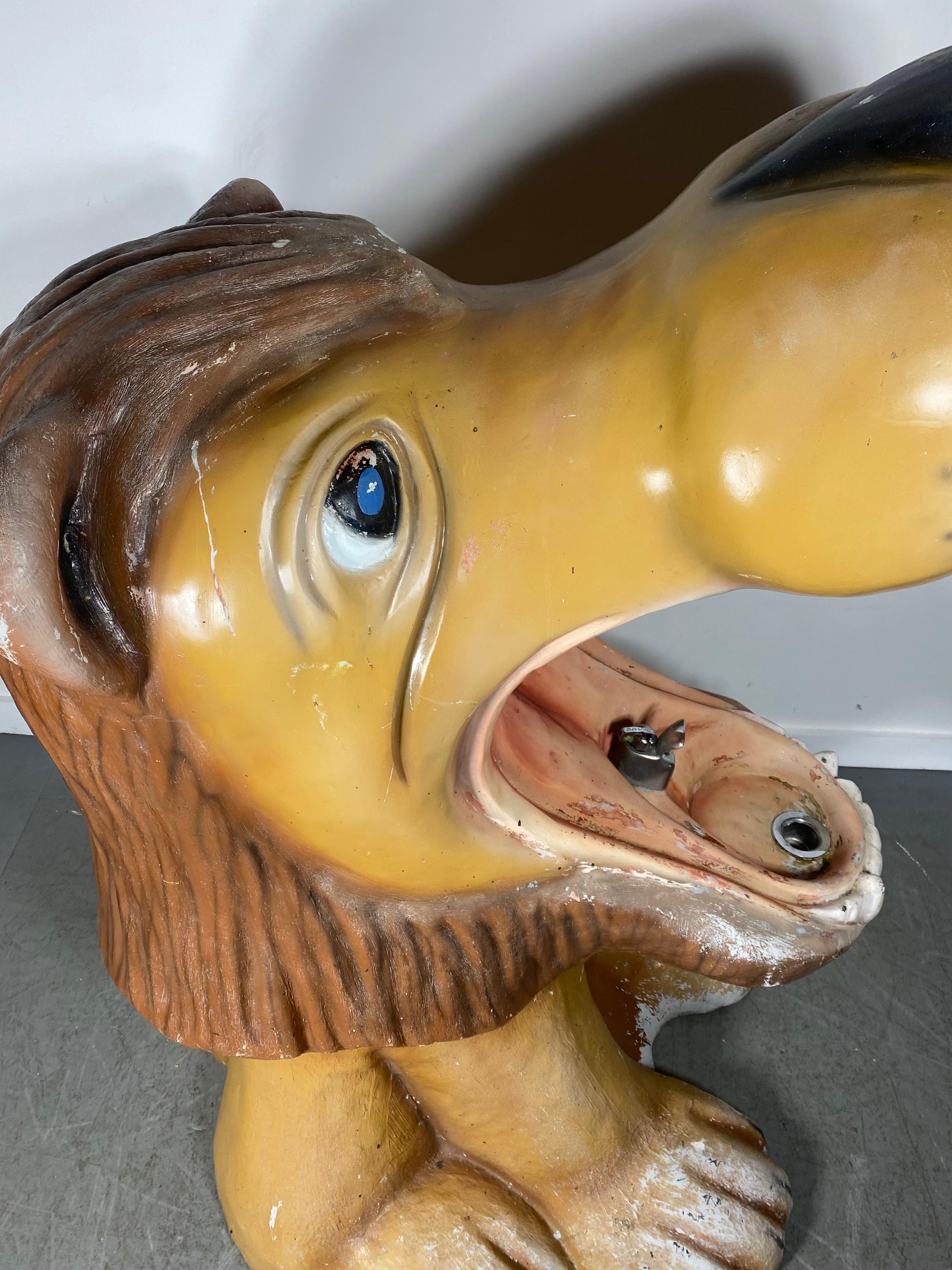 Monumental Fiberglass Lion Sculpture Drinking Fountain mFG. by F.A.S.T Corp In Good Condition For Sale In Buffalo, NY