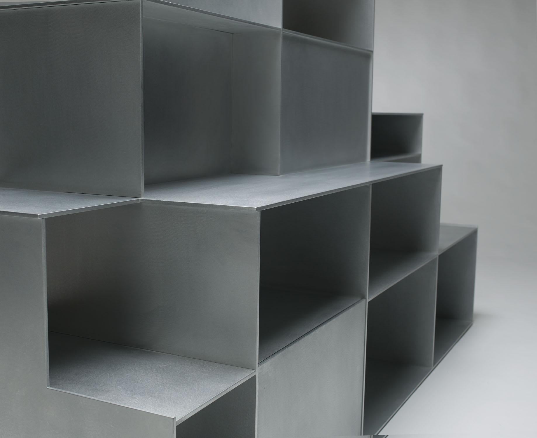 Minimalist Monumental Fifty/50 Floor Shelf by Jonathan Nesci, Final Work of Edition 3/3 For Sale