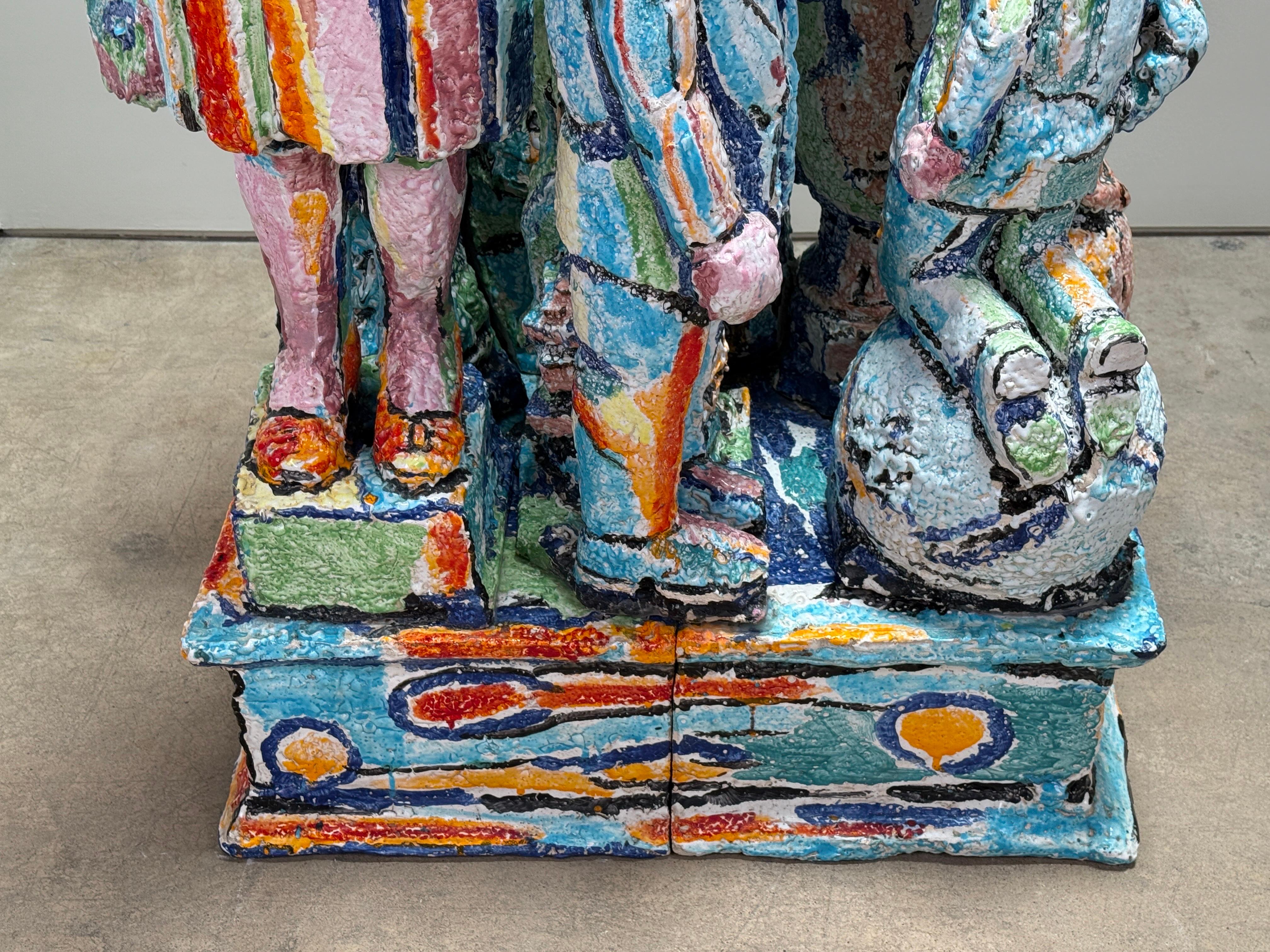 Céramique Sculpture monumentale de groupe familial par Viola Frey en vente