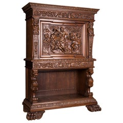 Monumental Figurative Renaissance Bar Cabinet, circa 1880