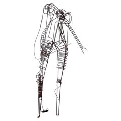 Sculpture monumentale figurative en fer métallique, figure féminine intitulée « DOMINATRIX »