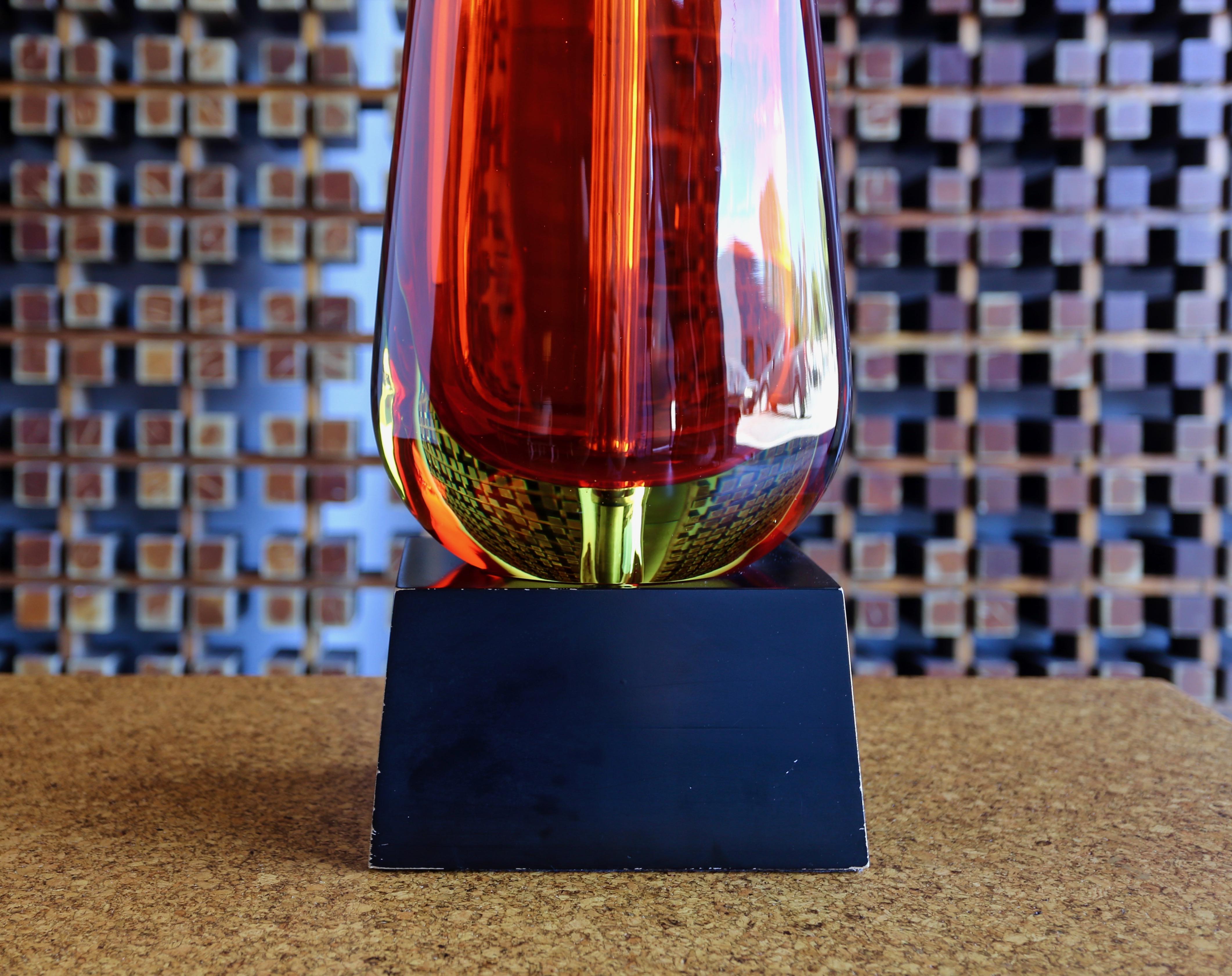 Italian Monumental Flavio Poli for Seguso Murano Glass Table Lamp