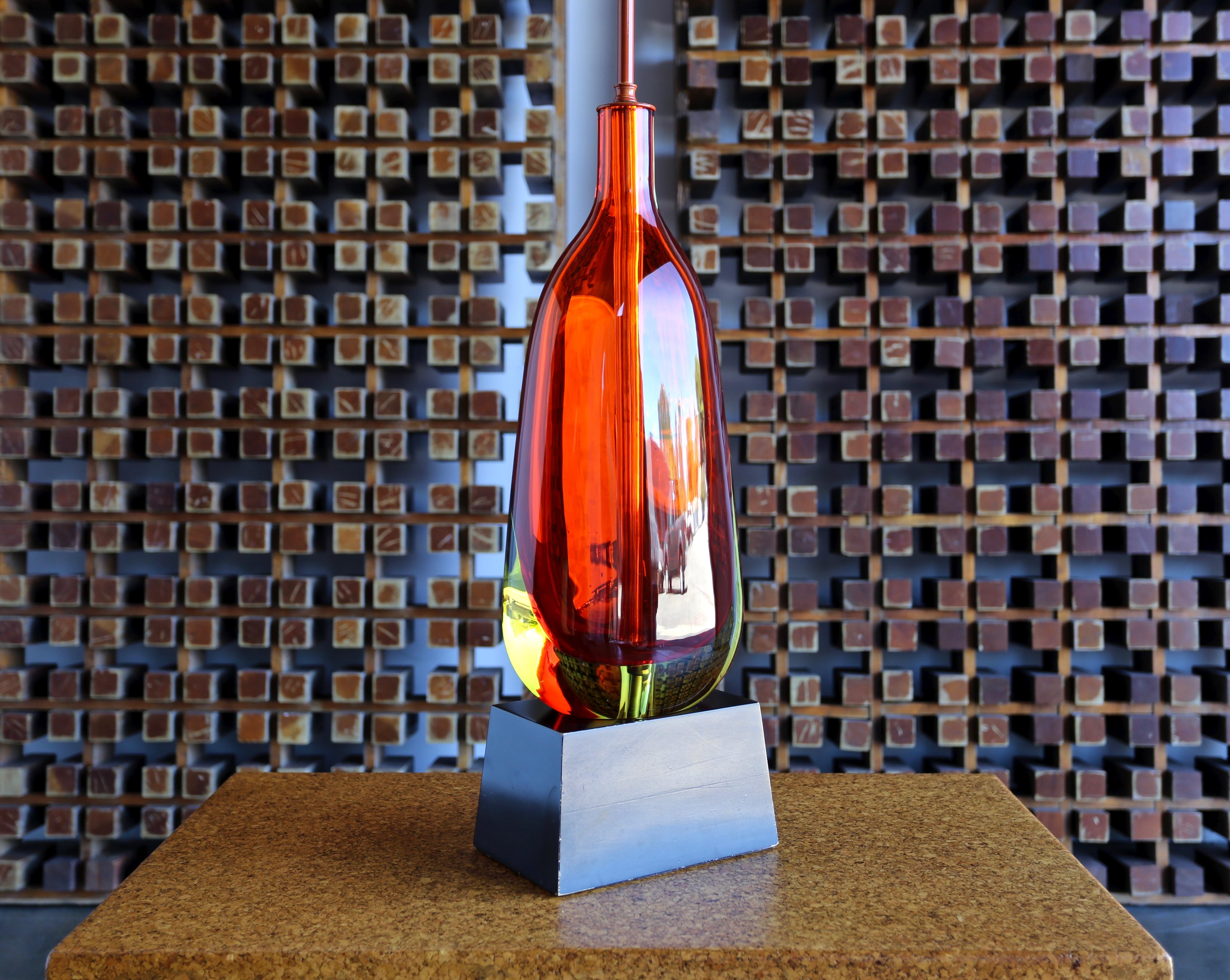 20th Century Monumental Flavio Poli for Seguso Murano Glass Table Lamp