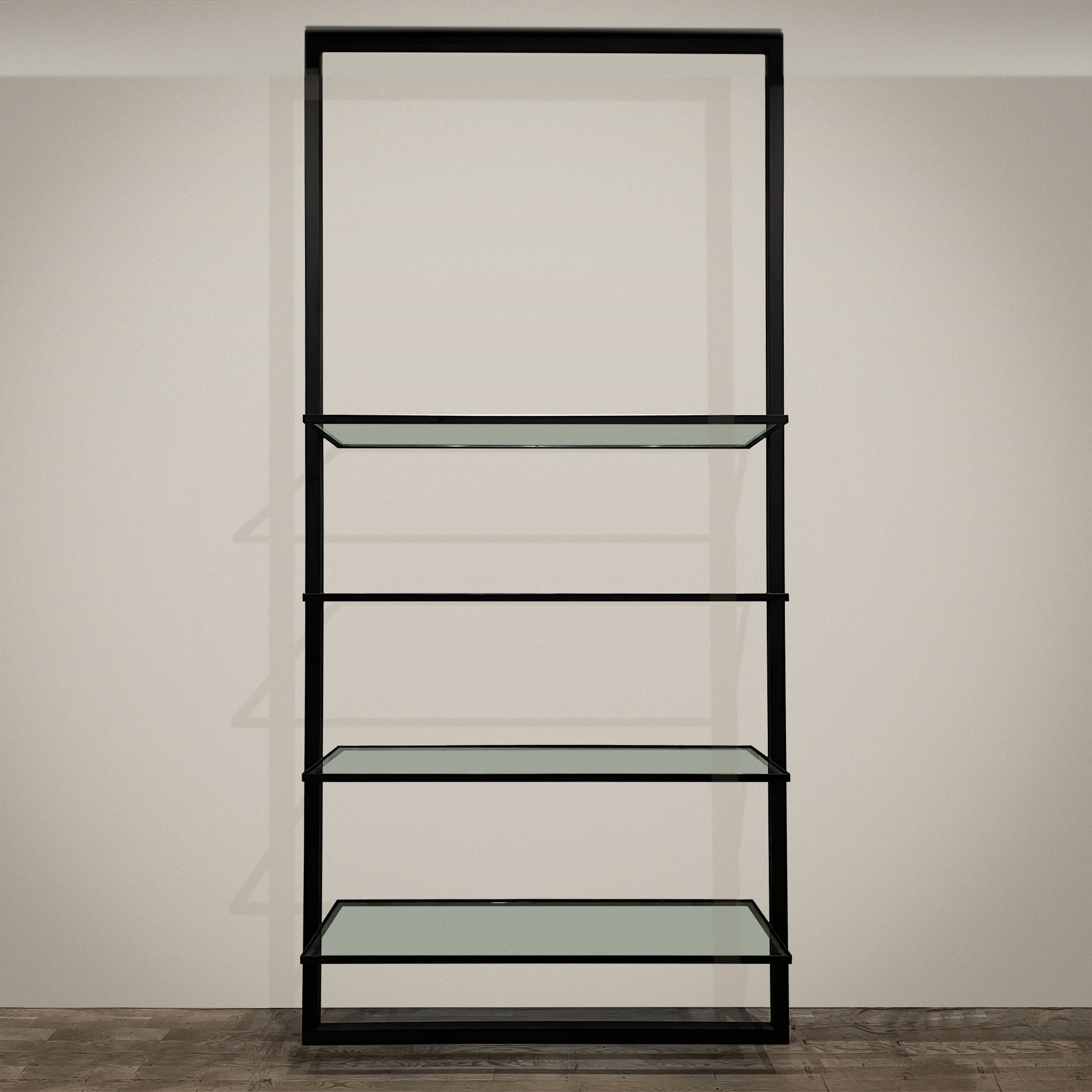 Modern Chrome and Glass Floating Shelf Étagère, 3 Available For Sale at