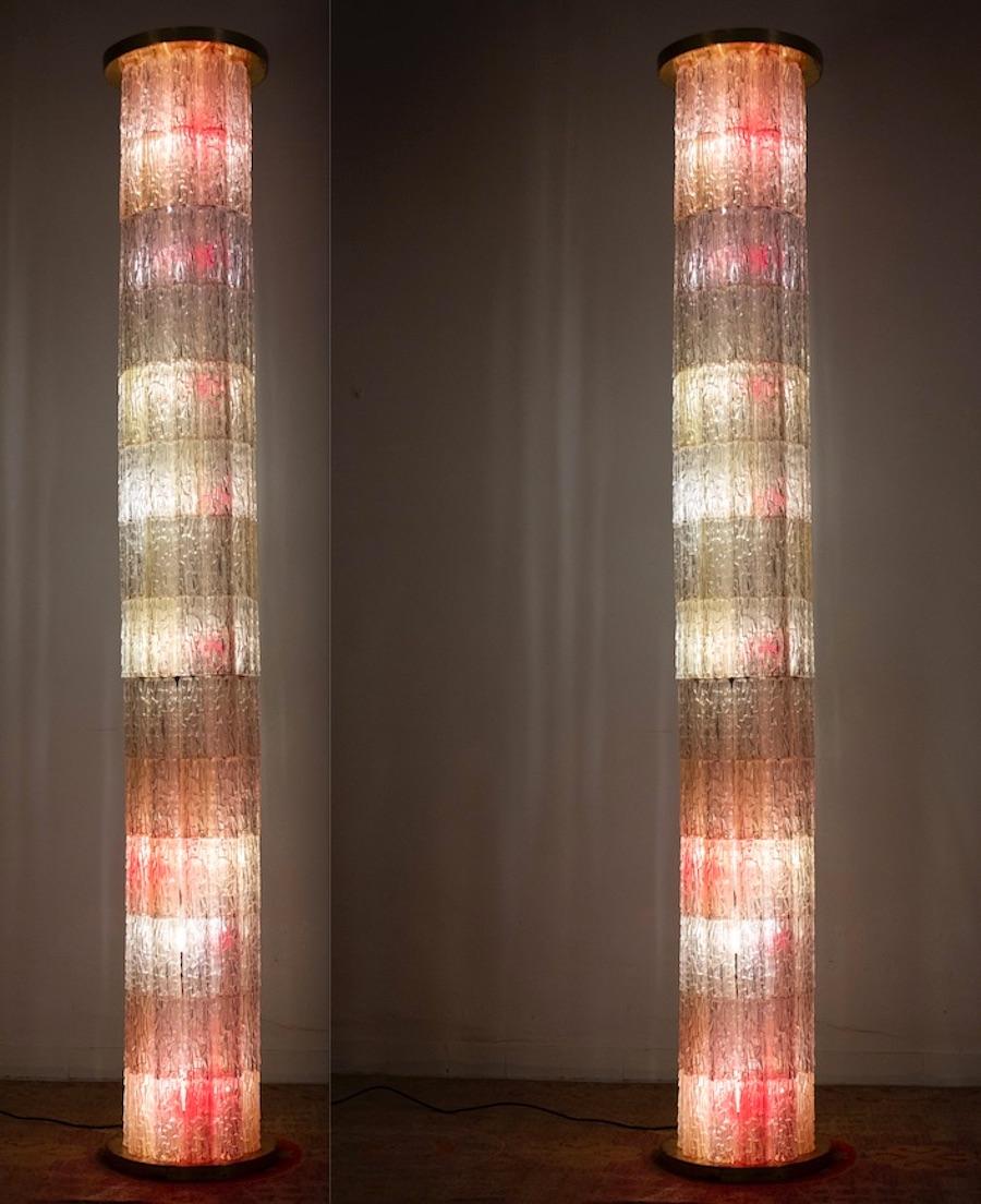 Monumental Floor Lamp Columns by JT Kalmar 1970' In Good Condition For Sale In Rome, IT