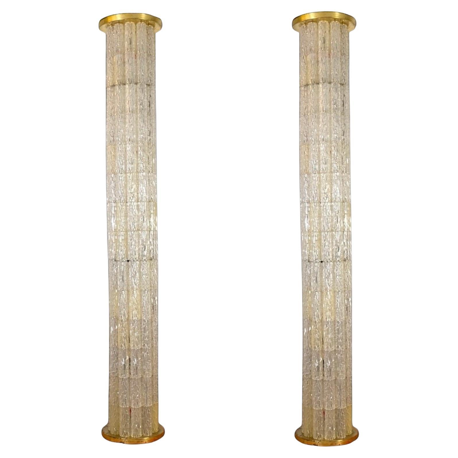 Monumental Floor Lamp Columns by JT Kalmar 1970' For Sale