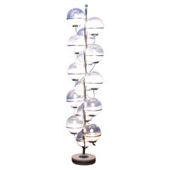 Monumental floor lamp with 15 glass globes from the 1960s  ▪ Made in Italy