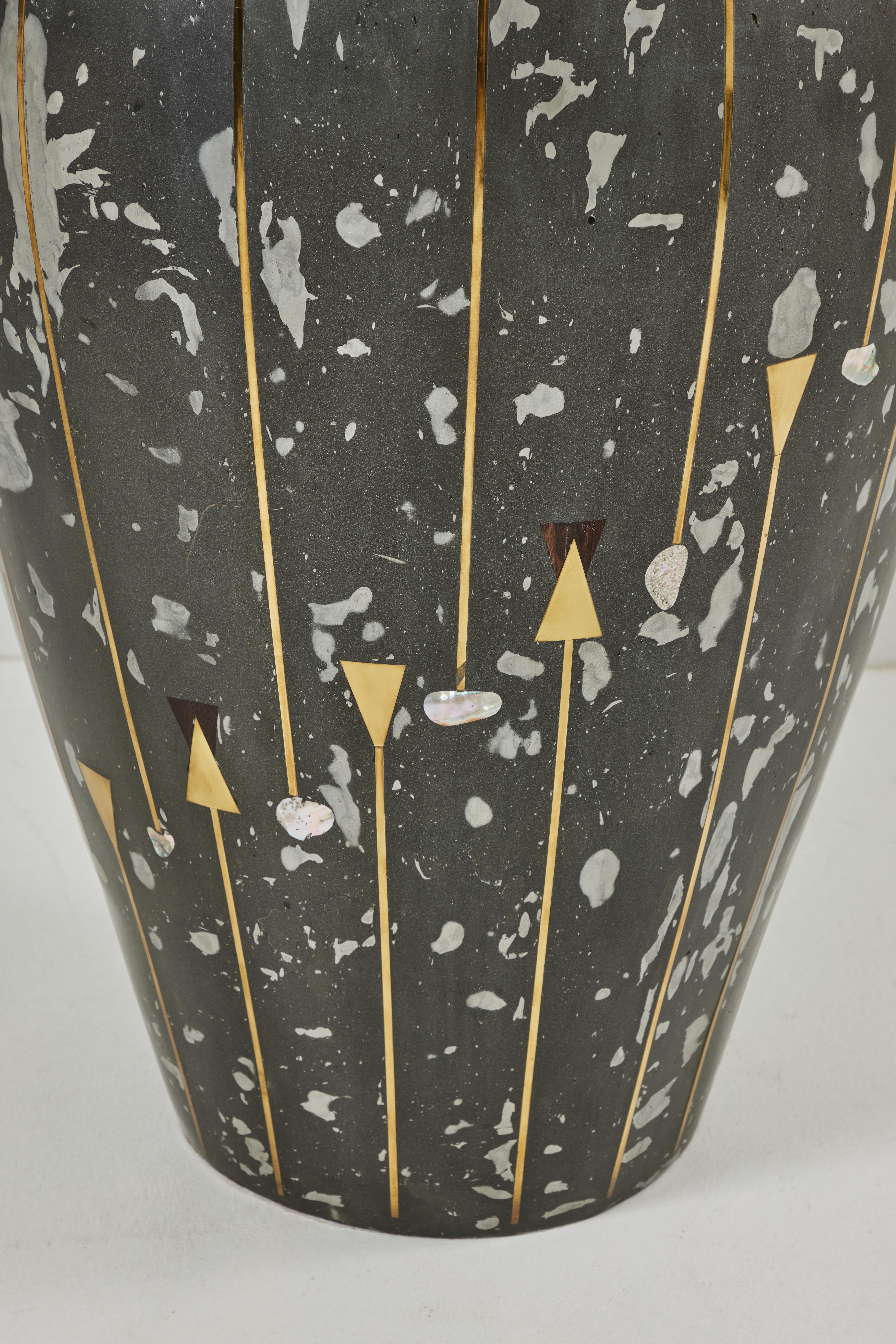 Inlay Monumental Floor Urns by Karl Springer