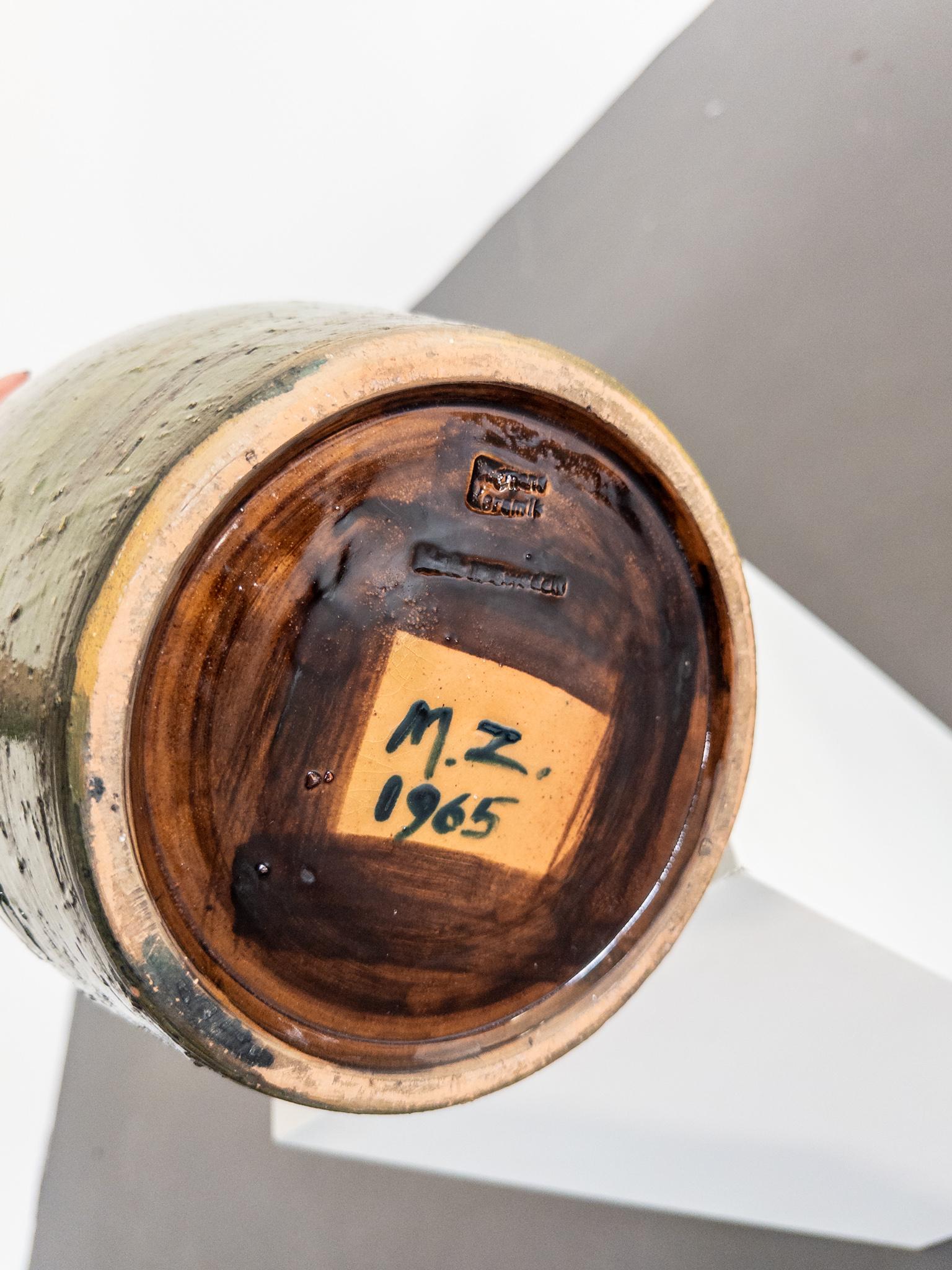 Swedish Monumental Floor Vase by Marian Zawadzki, Signed and Dated 1965 For Sale