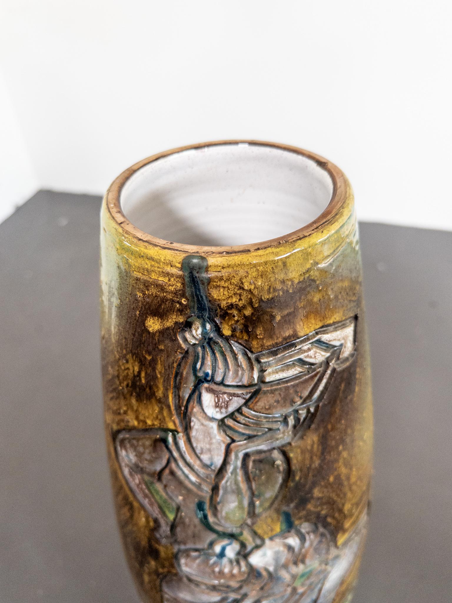 Mid-20th Century Monumental Floor Vase by Marian Zawadzki, Signed and Dated 1965 For Sale
