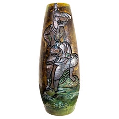 Monumental Floor Vase by Marian Zawadzki, Signed and Dated 1965