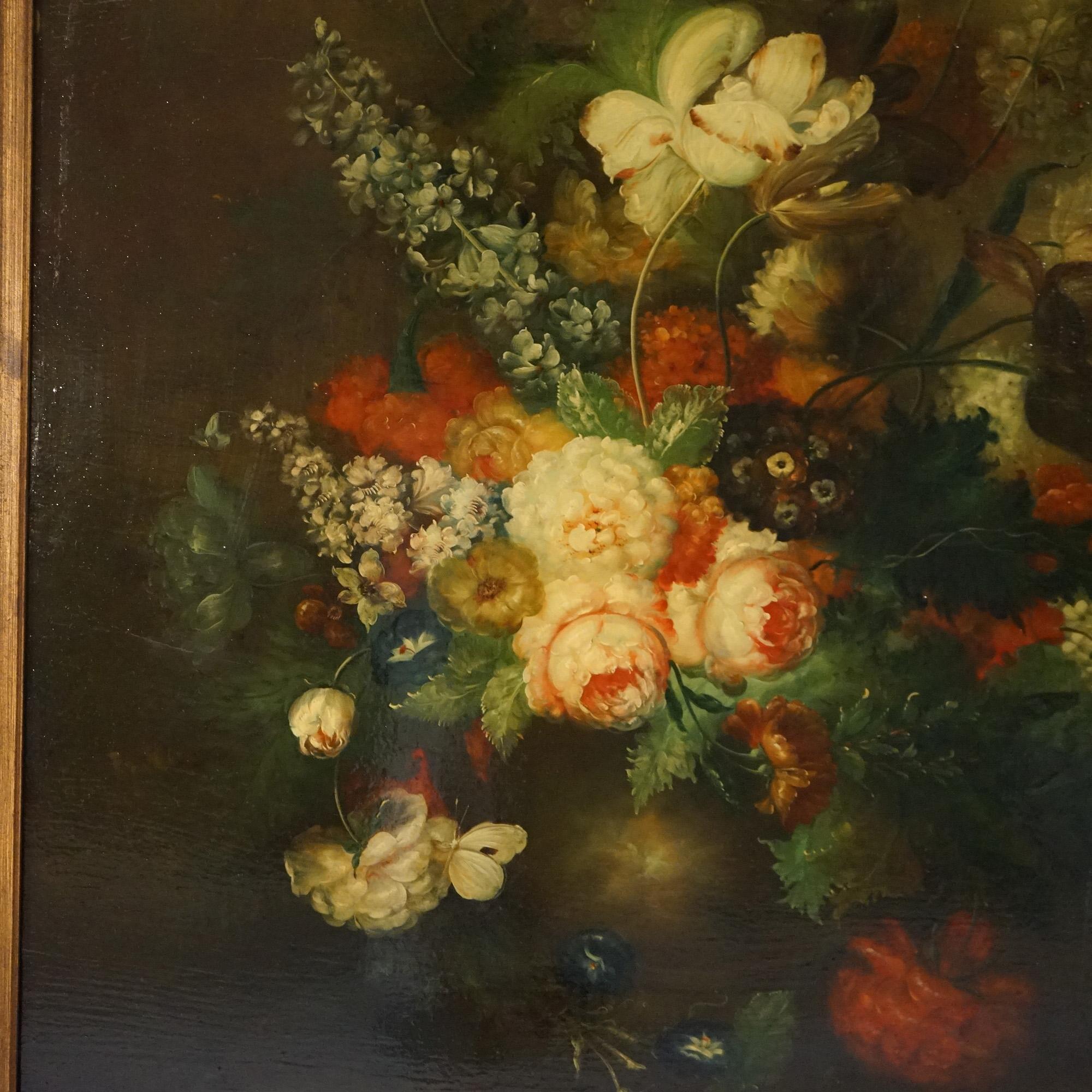Monumental Floral Still Life Oil Painting 20th C For Sale 2