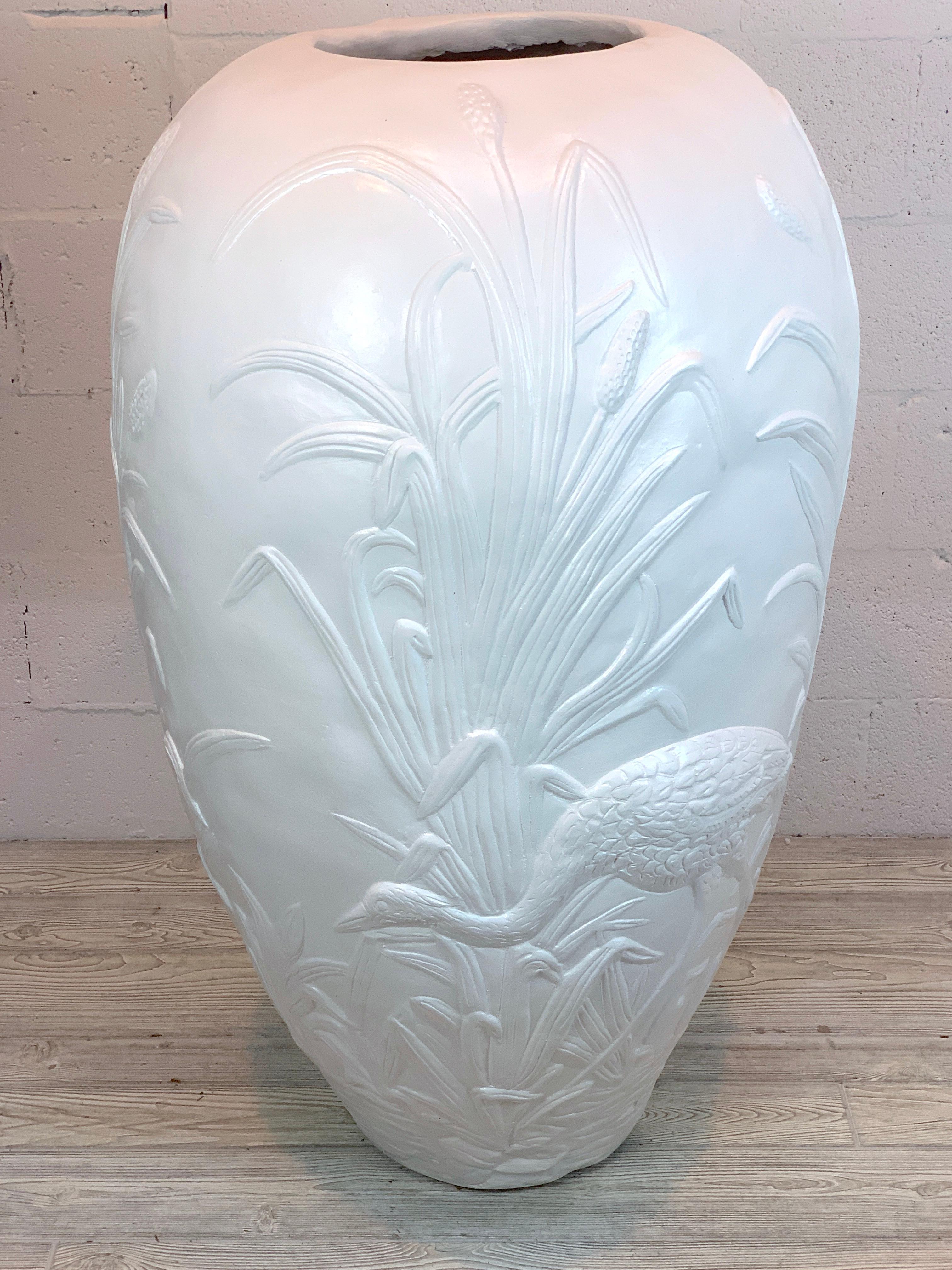 20th Century Monumental Florida Modern Heron Vase, circa 1980