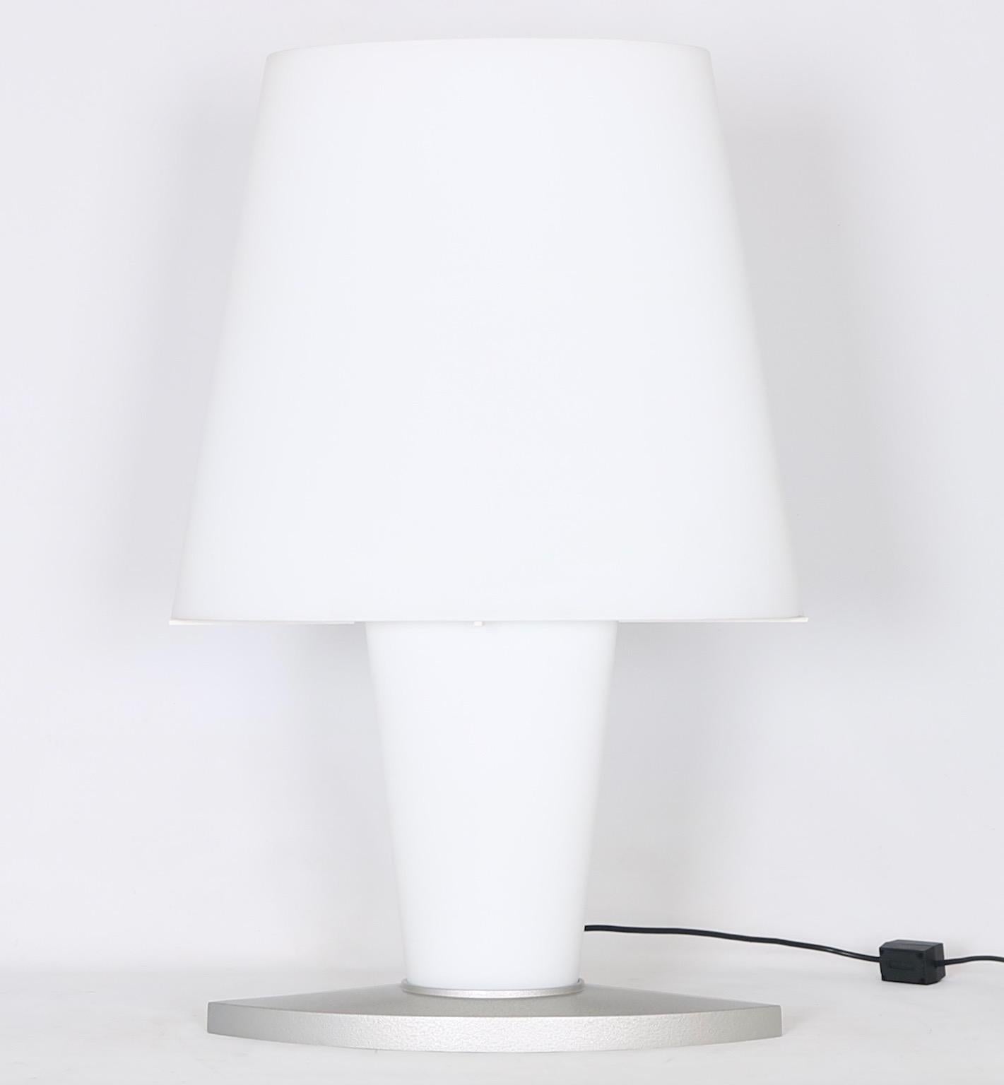 Post-Modern Monumental Fontana Arte by Daniela Puppa Frosted Glass Table Lamp in White