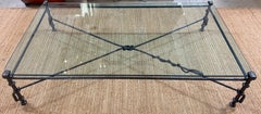 Monumental Forged Iron & Glass Serpent Coffee Table Manner of Diego Giacometti
