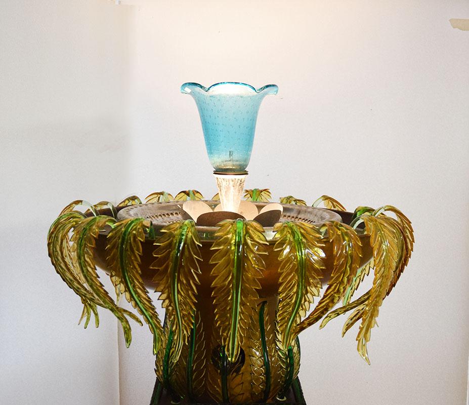 Monumentalbrunnen aus Murano-Glas, 1950er Jahre (Metall) im Angebot