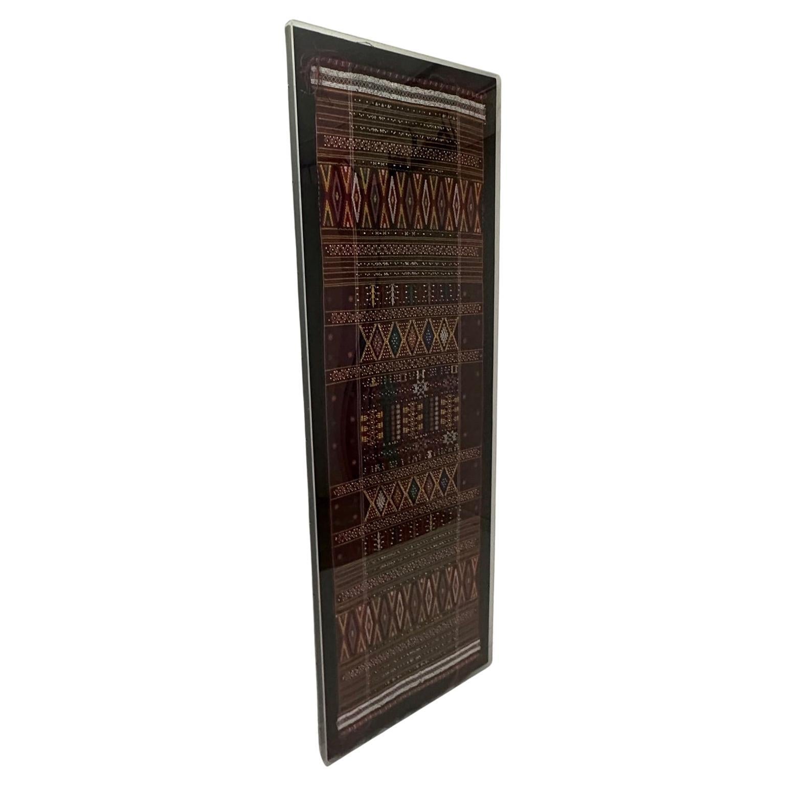 Monumental Framed In Lucite Antique Textile from Afganistan