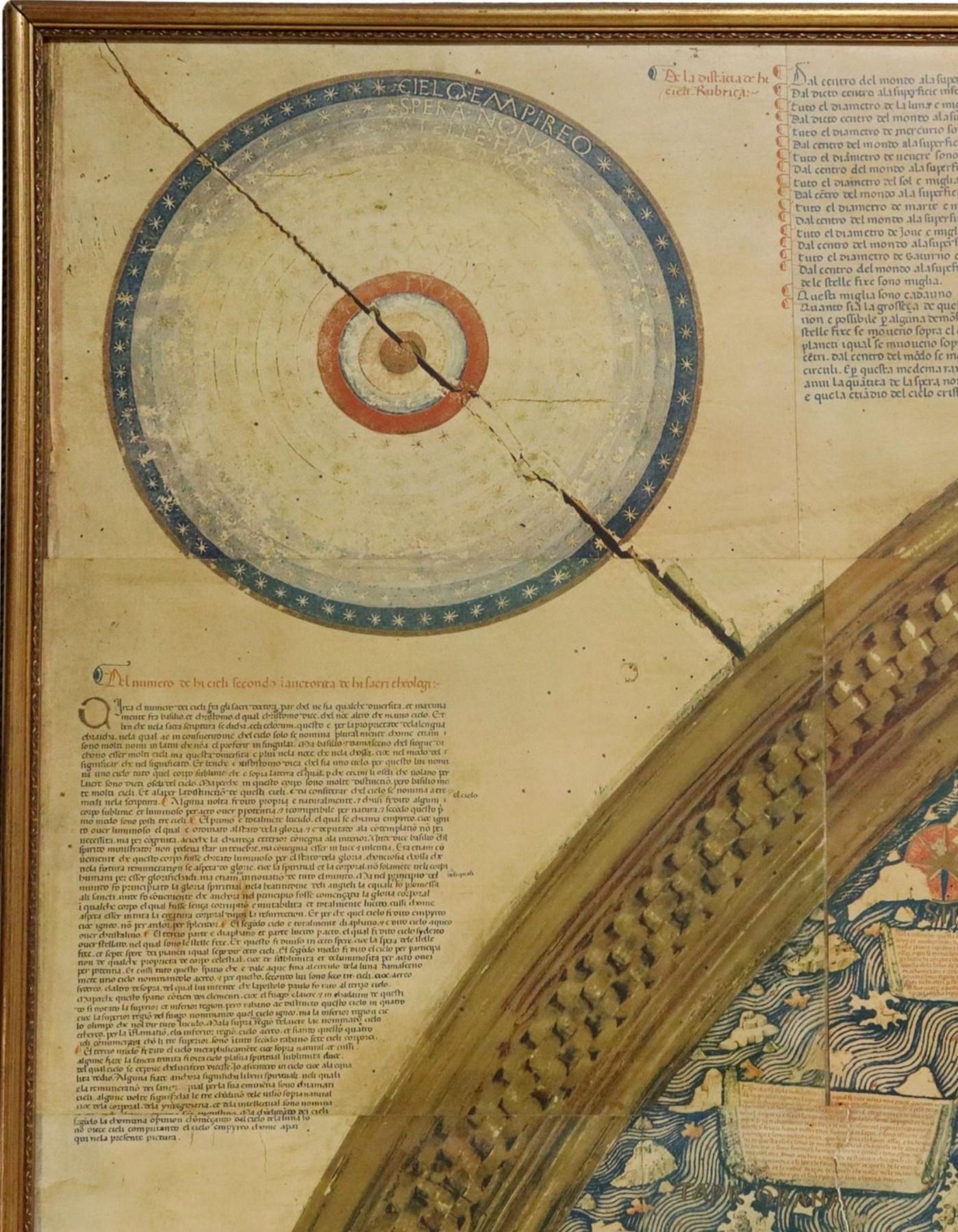 Monumental Framed Medieval Facsimile Map Of The World Fra Mauro Wood Wall Panel For Sale 7