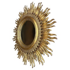 Monumental Francisco Hurtado, Carved Sunburst Wall Mirror