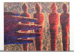 Monumental Frank Hyder Painting "The Procession", 72" x 96"