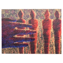Monumentales Gemälde von Frank Hyder, „Die Procession“, 72" x 96"